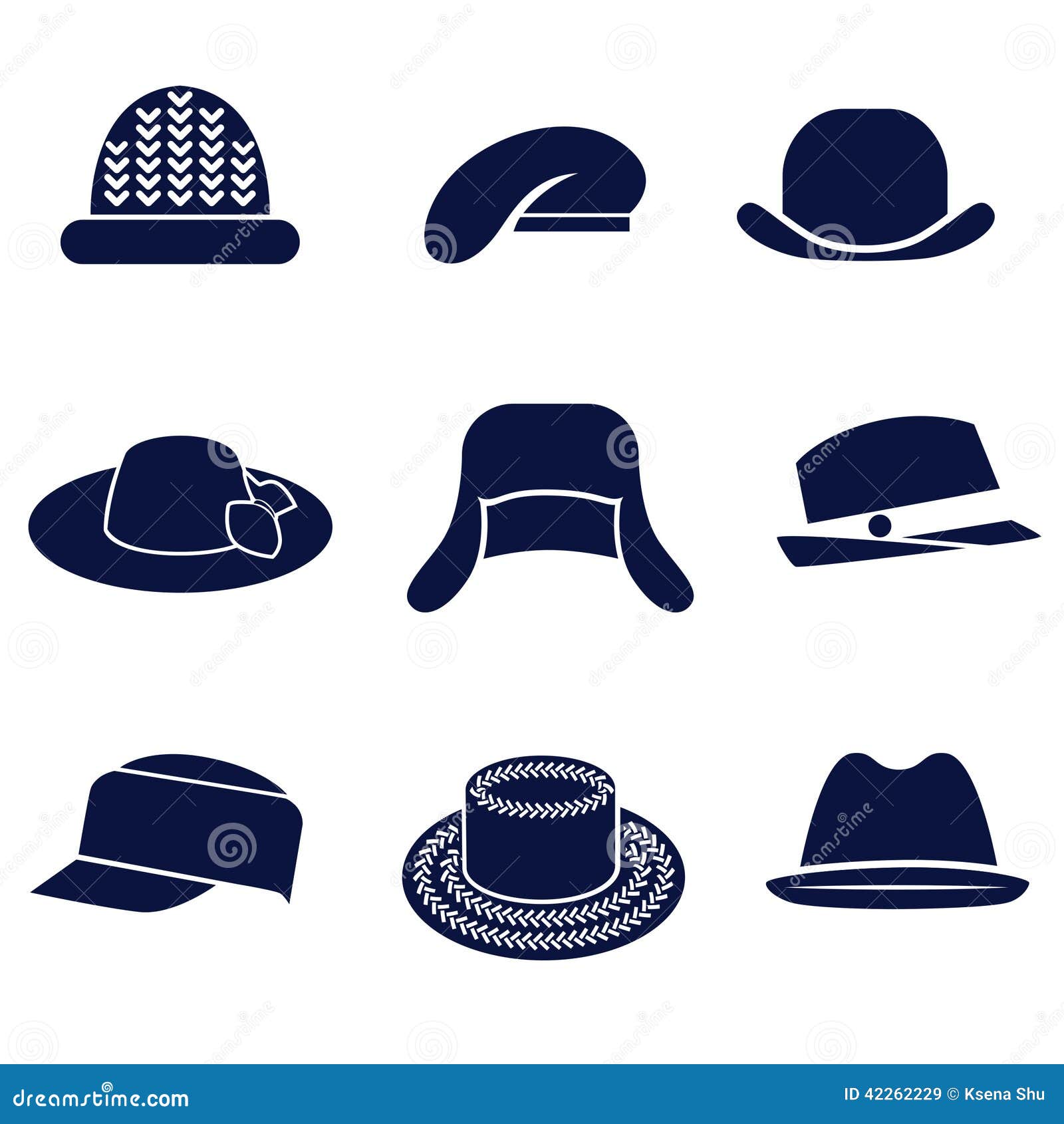 Différents Types De Chapeaux Des Femmes Illustration de Vecteur