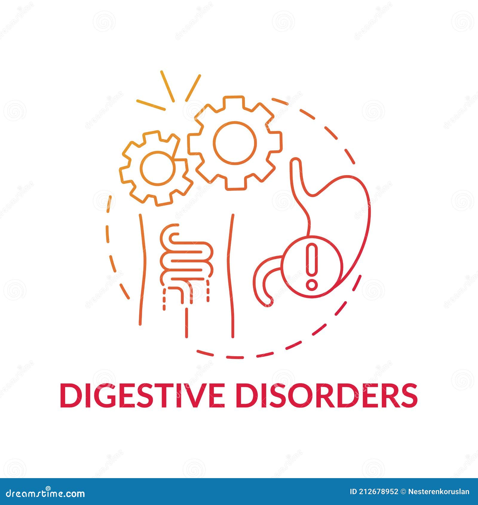 Digestive Disorders Concept Icon Stock Vector Illustration of symptom