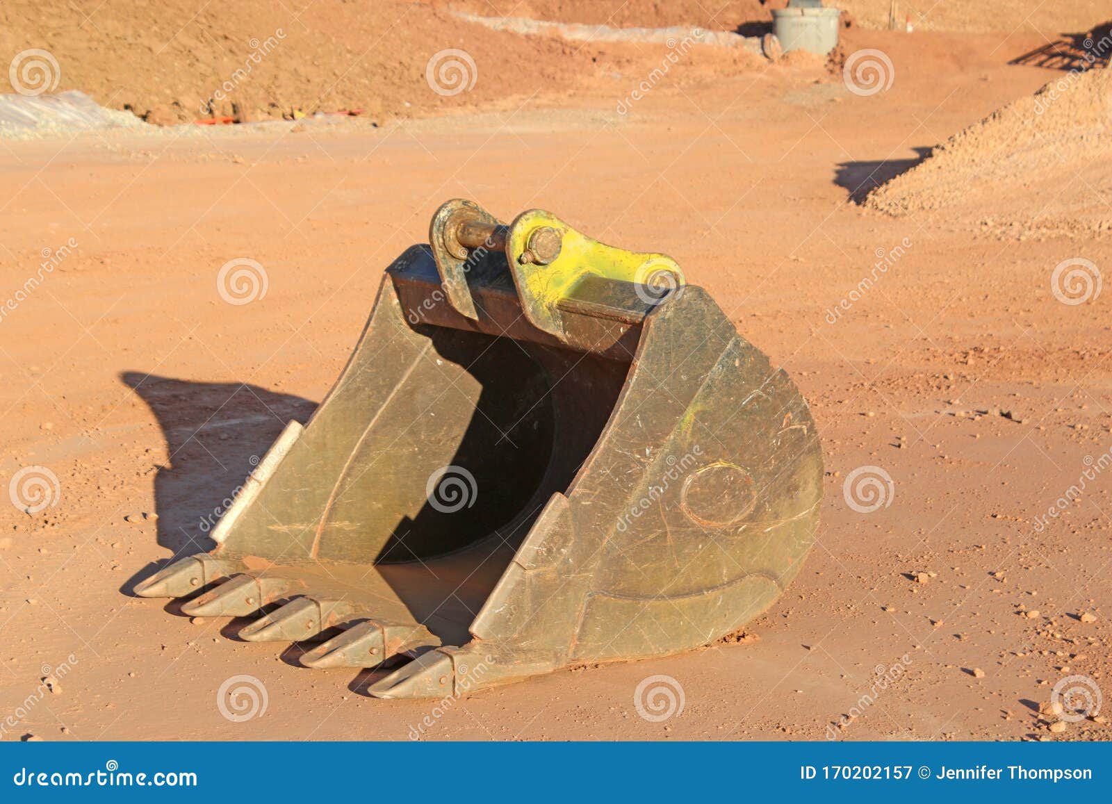 Digger Bucket on a Road Construction Site Stock Image Image of earth, dump 170202157