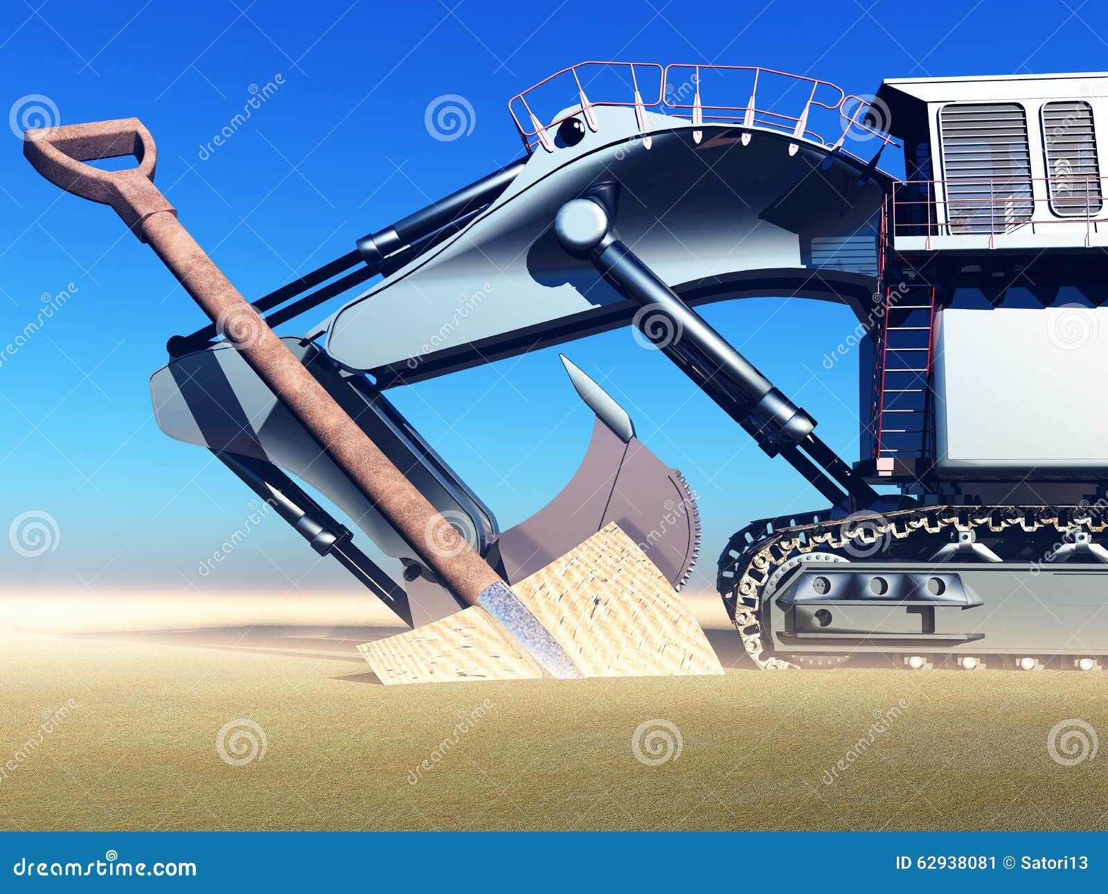 Digger and Spade stock image. Image of equipment, earthmover 62938081
