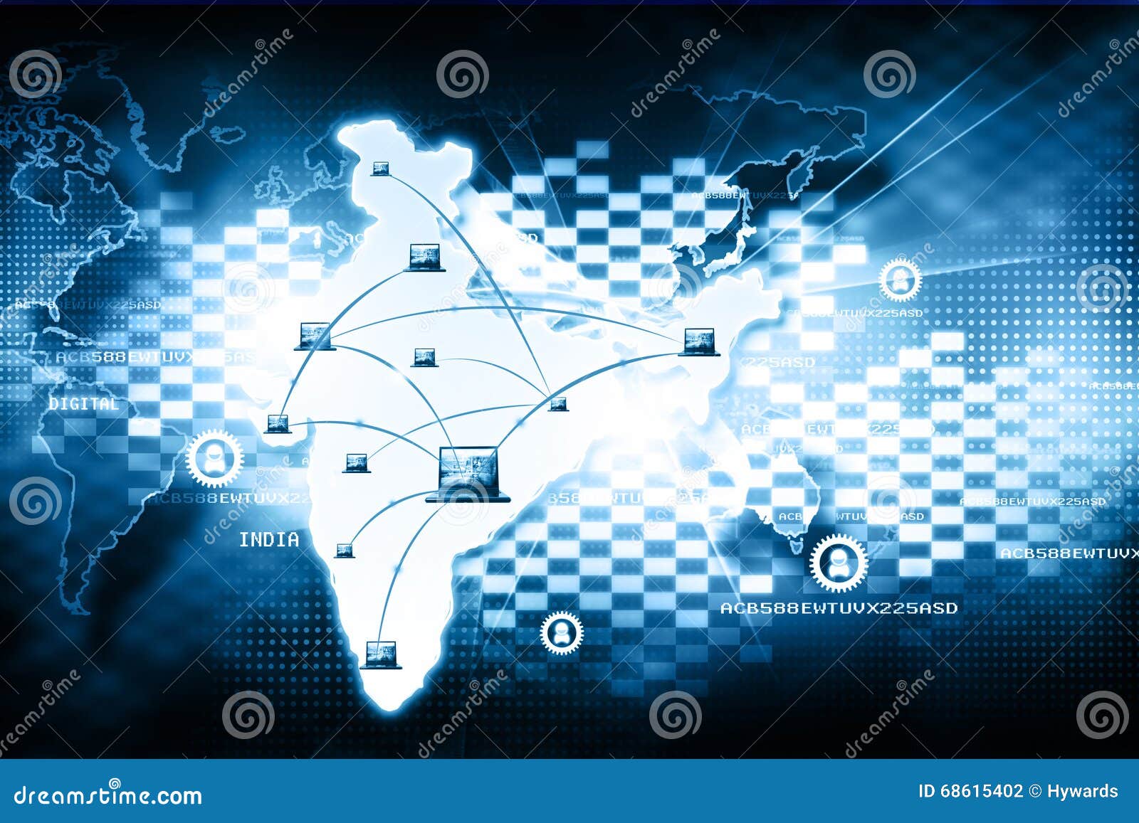 Digitaal India stock illustratie. Illustration of netto 68615402