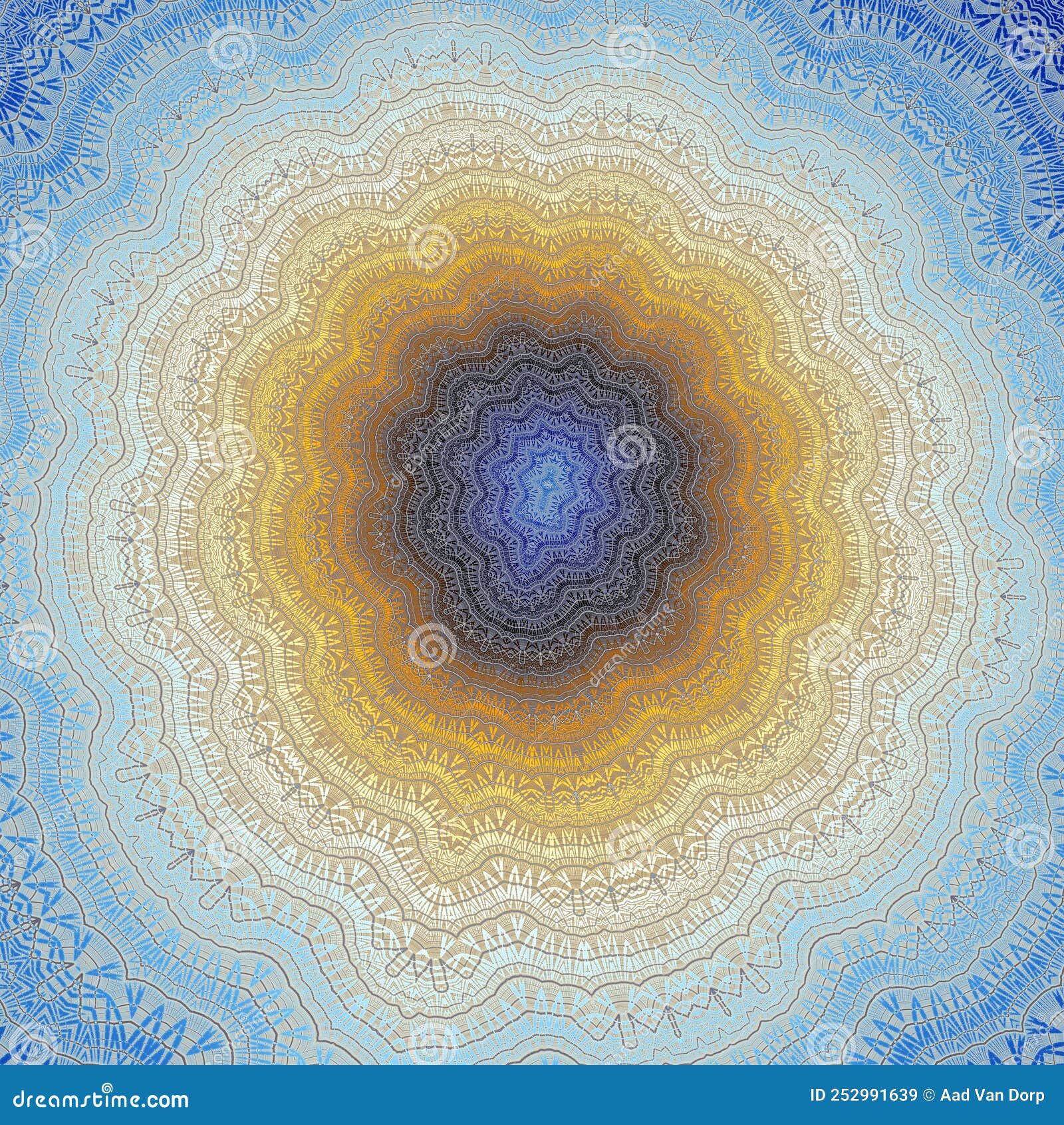 digital fractal art `blue implosion`