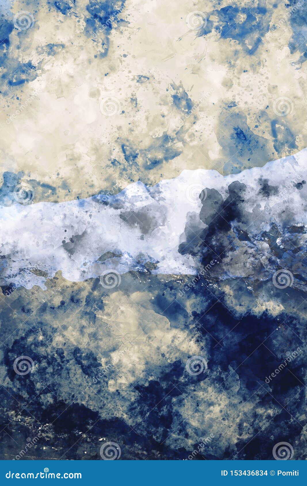 Digital Abstract Painting In Cool Tone For Background Stock Illustration - Illustration Of Grungy, Brown: 153436834