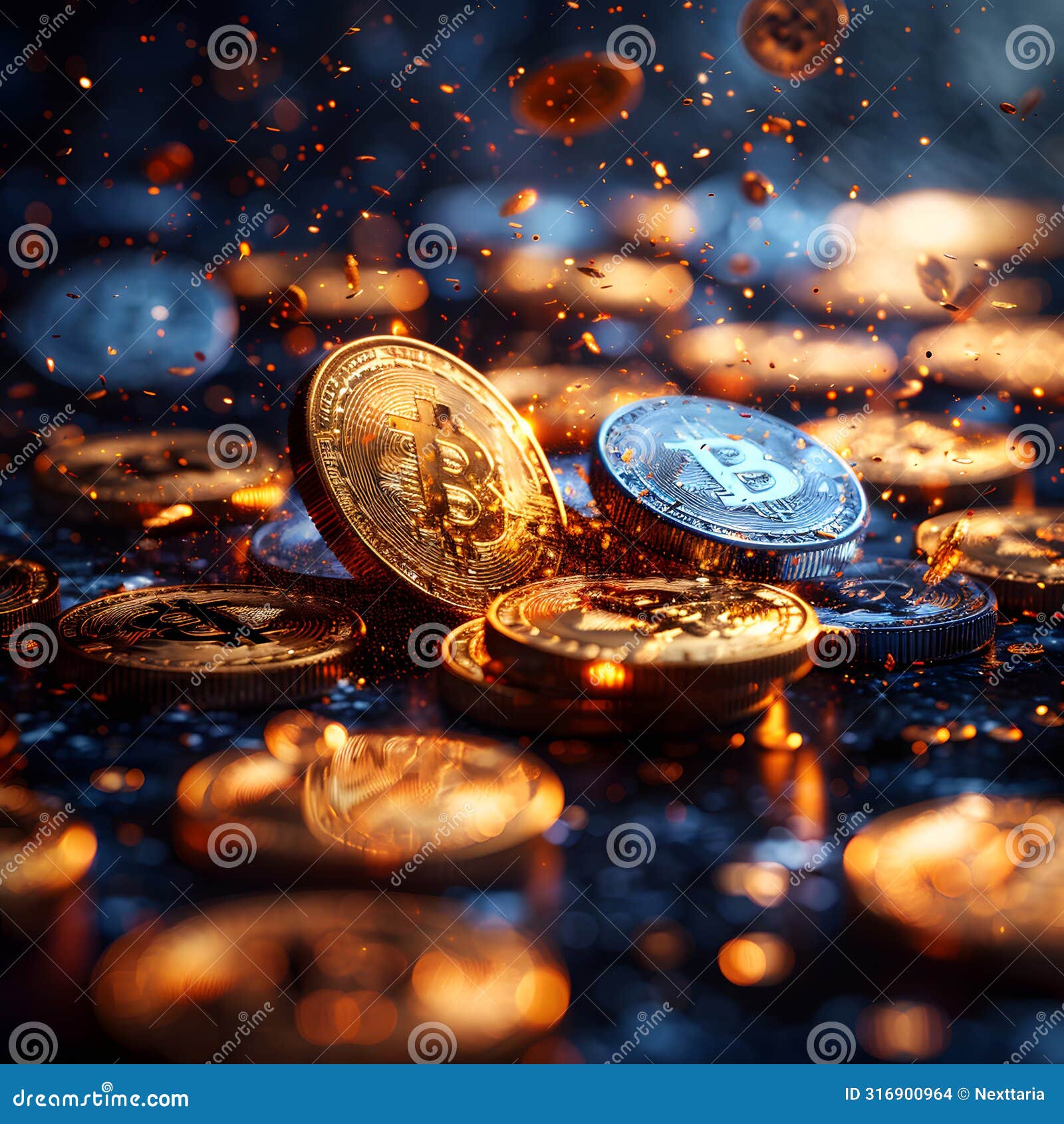digital abundance  - coins and prosperity concept