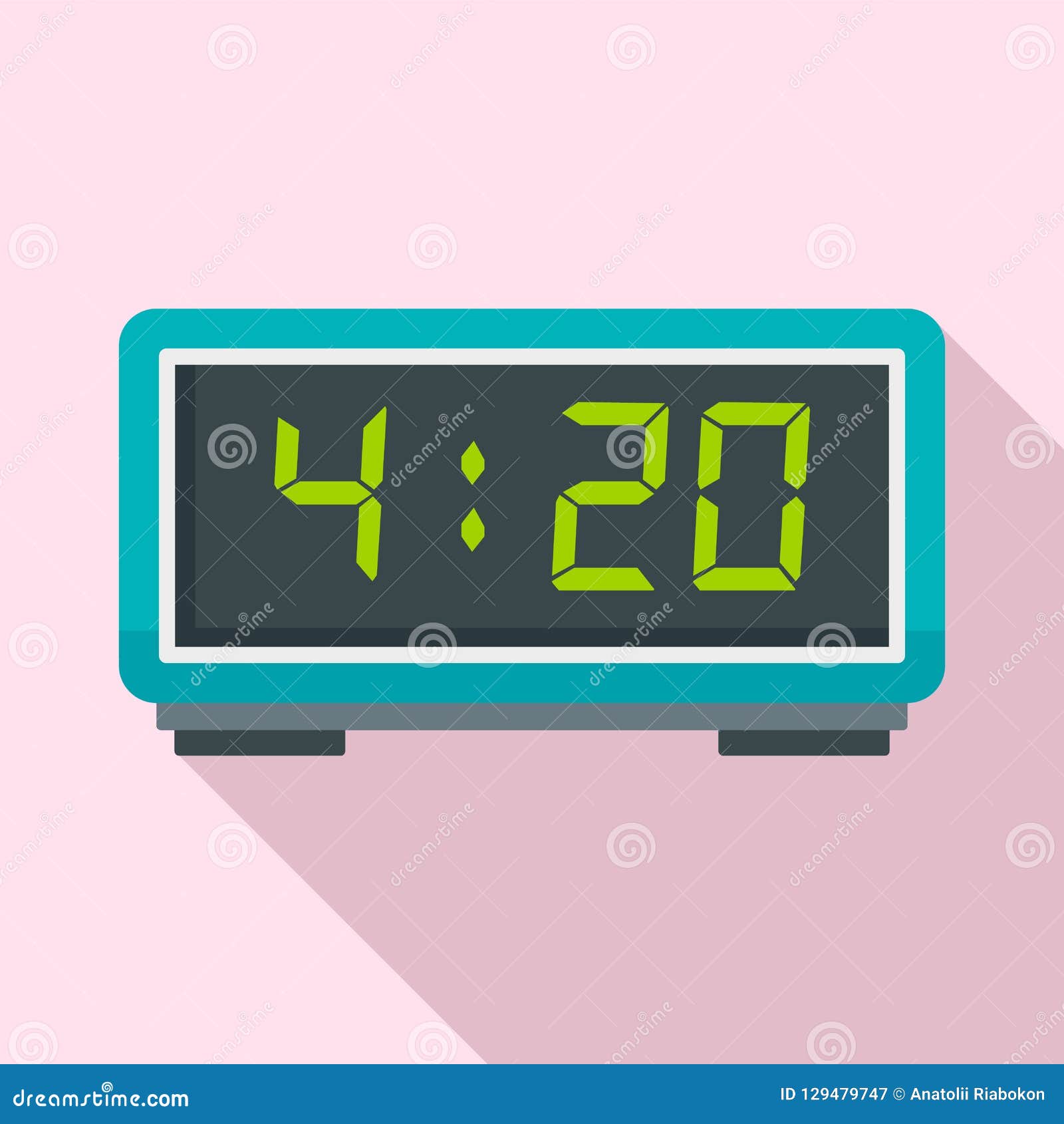 Digital Alarm Clock Icon, Flat Style Stock Vector - Illustration of ...