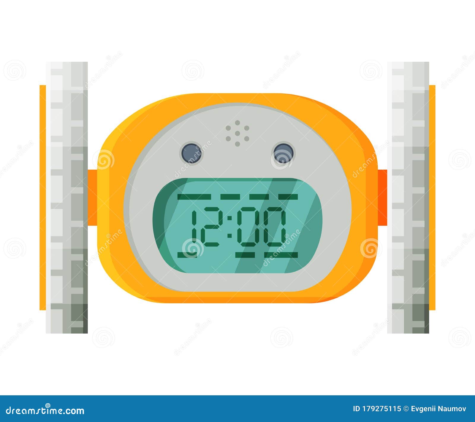 Digital Alarm Clock, Modern Electronic Time Measuring Instrument Vector