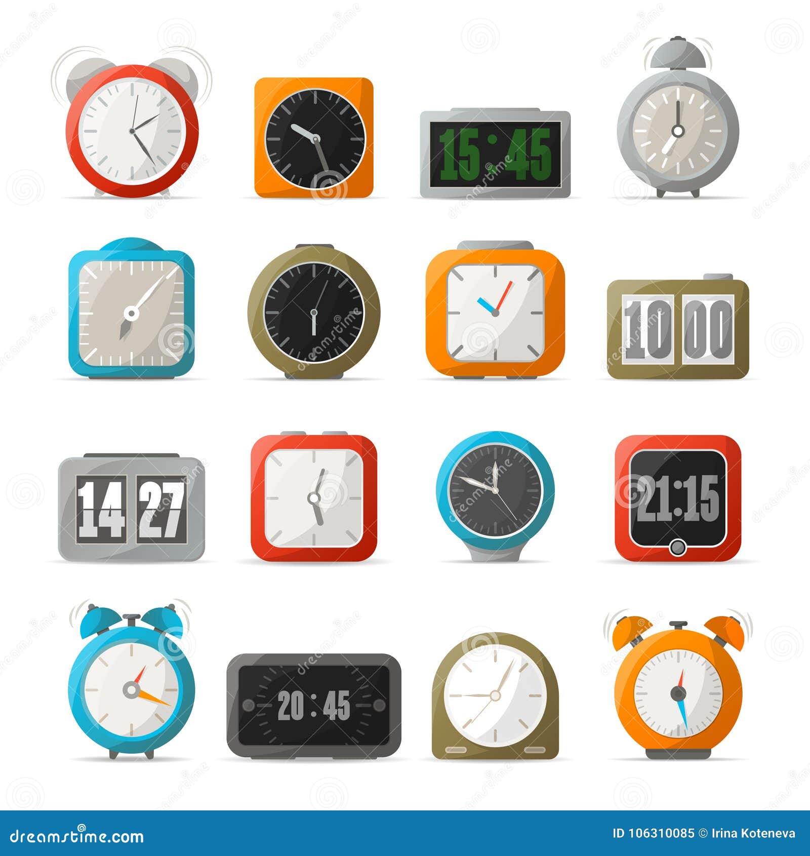 digital and analog alarm clock set