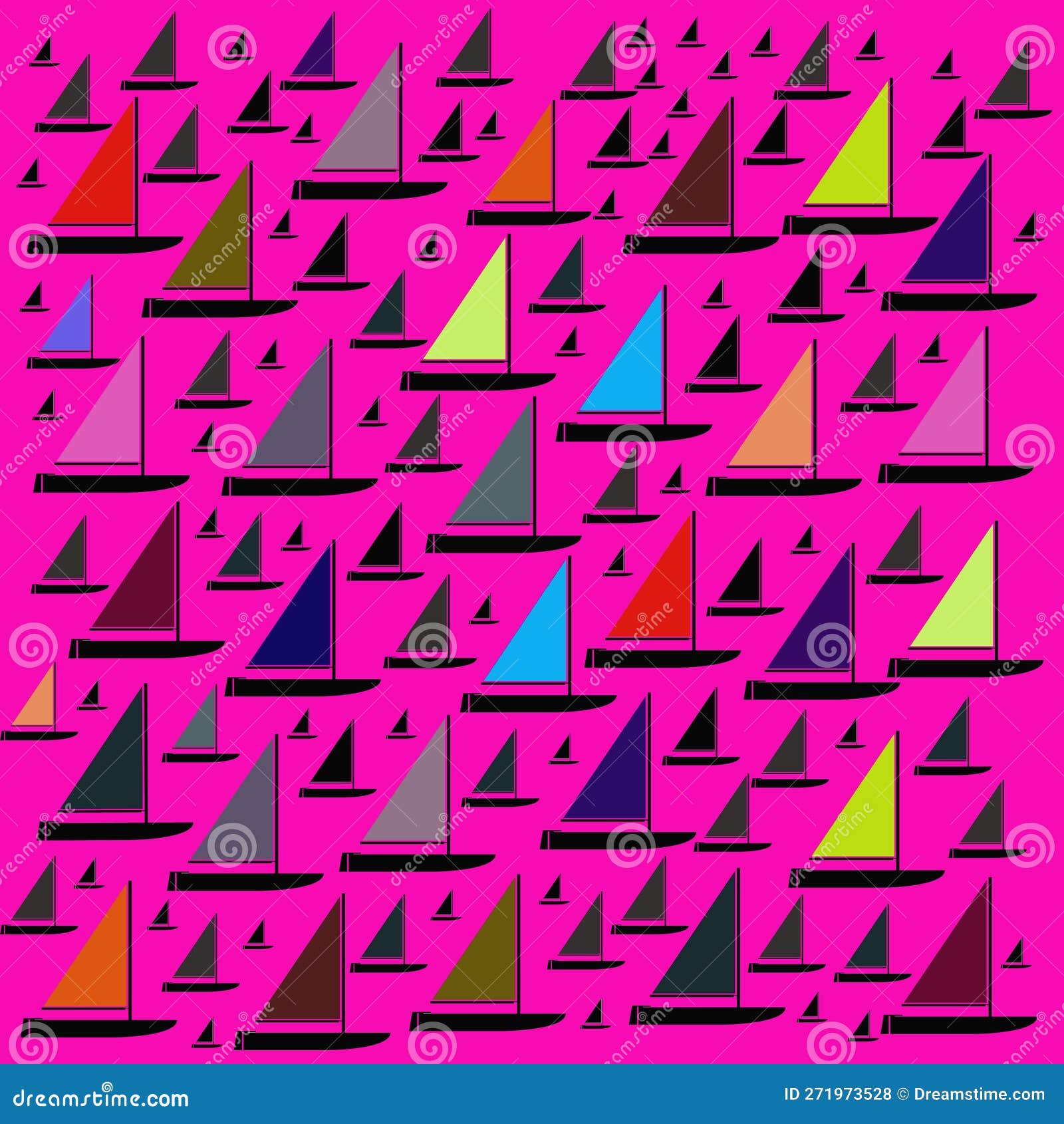 abstract and contemporary digital art sail boat  pattern