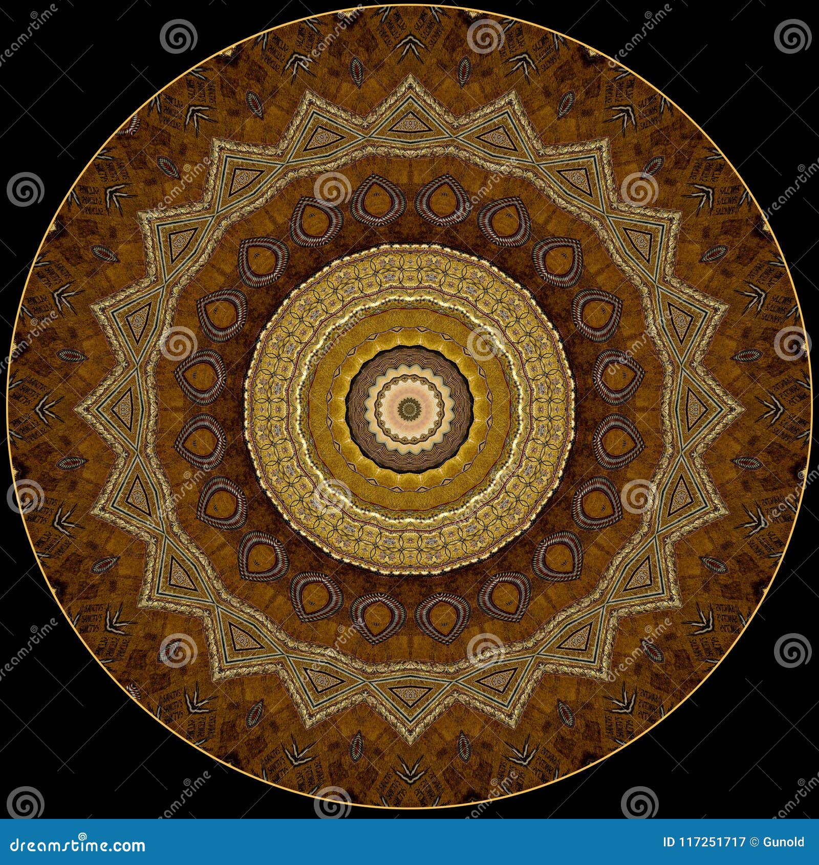 digital art  in elegant pattern in golden and brown colors
