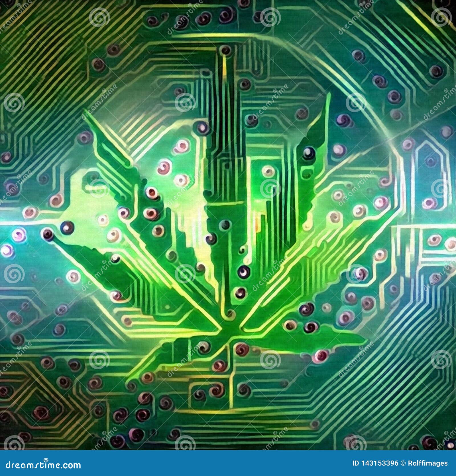 Electronic Leaf stock illustration. Illustration of design 143153396