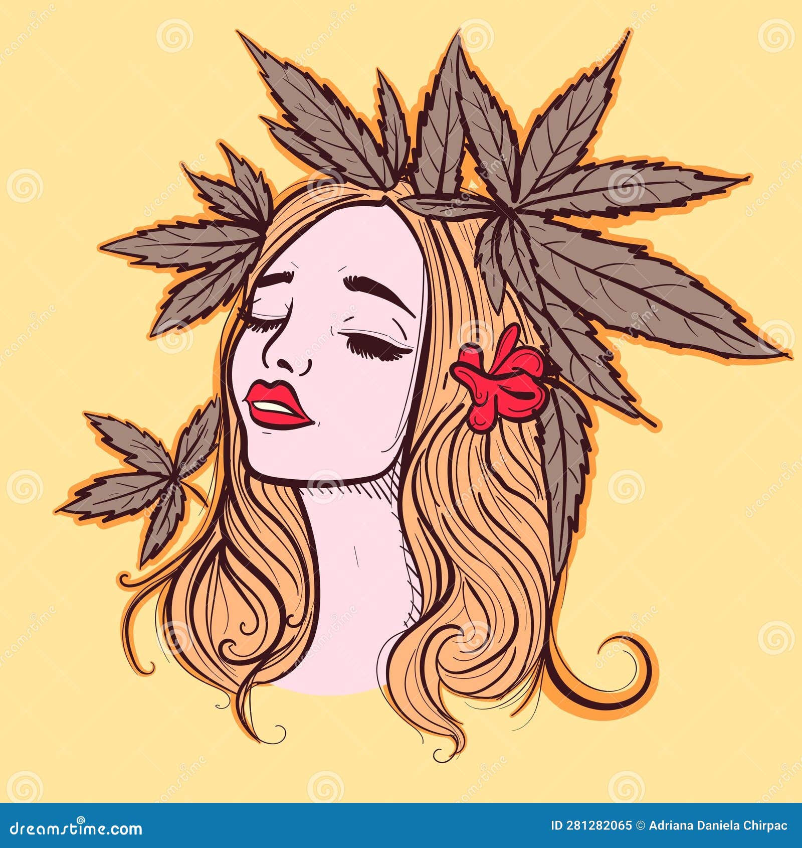 cartoon girl smoking weed