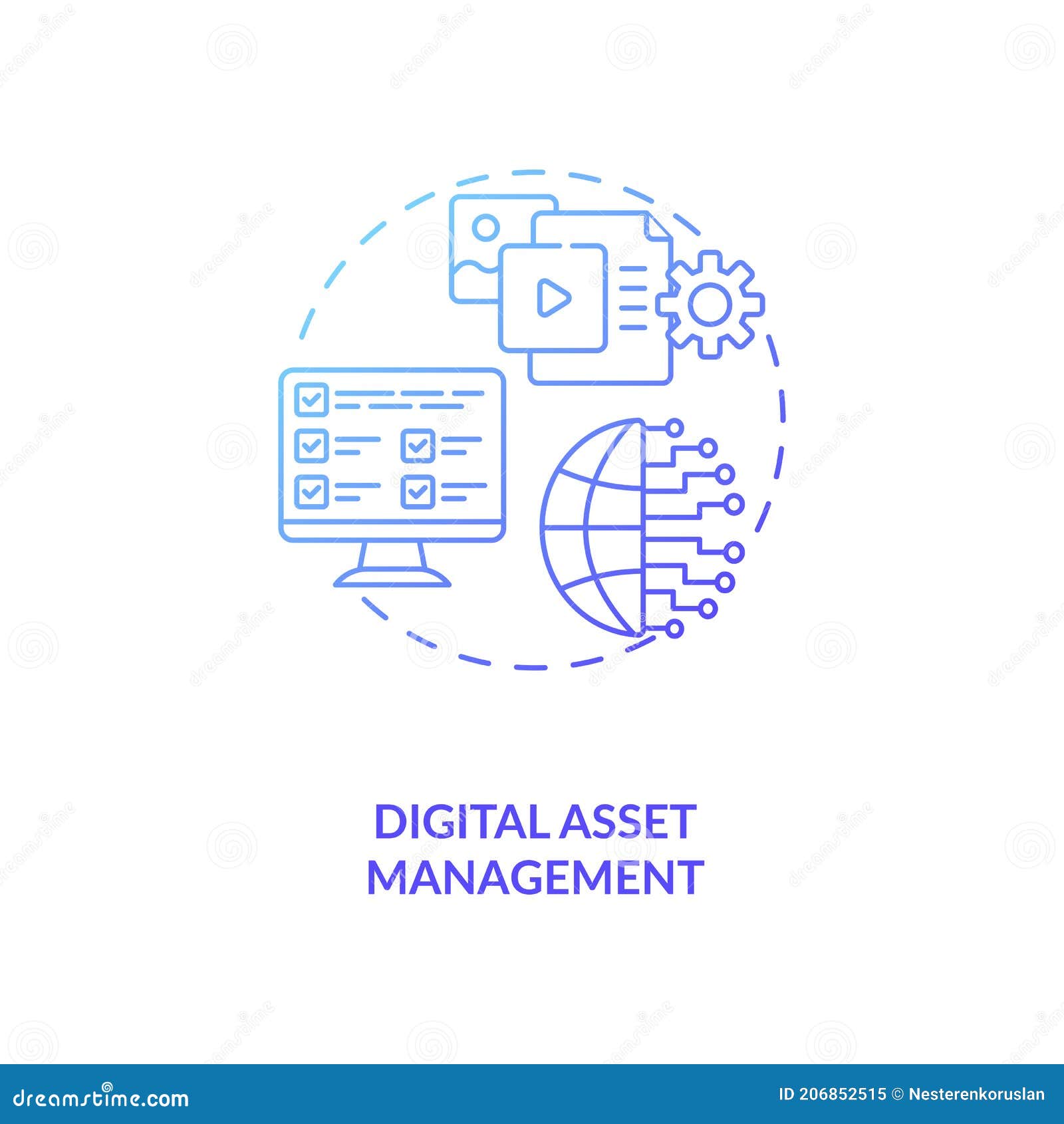 digital asset management concept icon