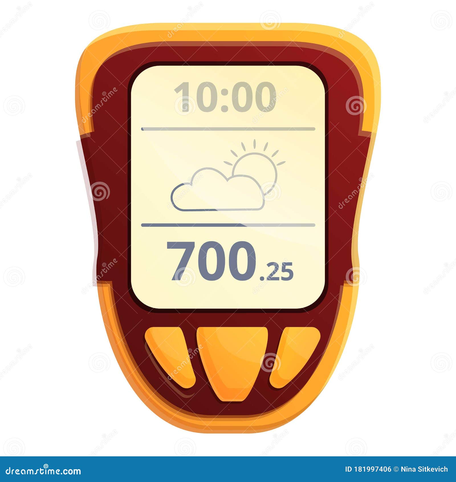 Digital Barometer Icon, Cartoon Style Stock Vector Illustration of