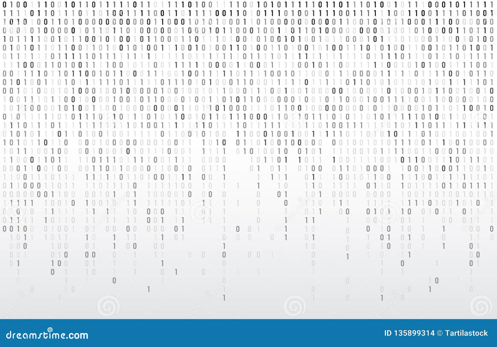 digital binary code. computer matrix data falling numbers, coding typography and codes stream gray  background