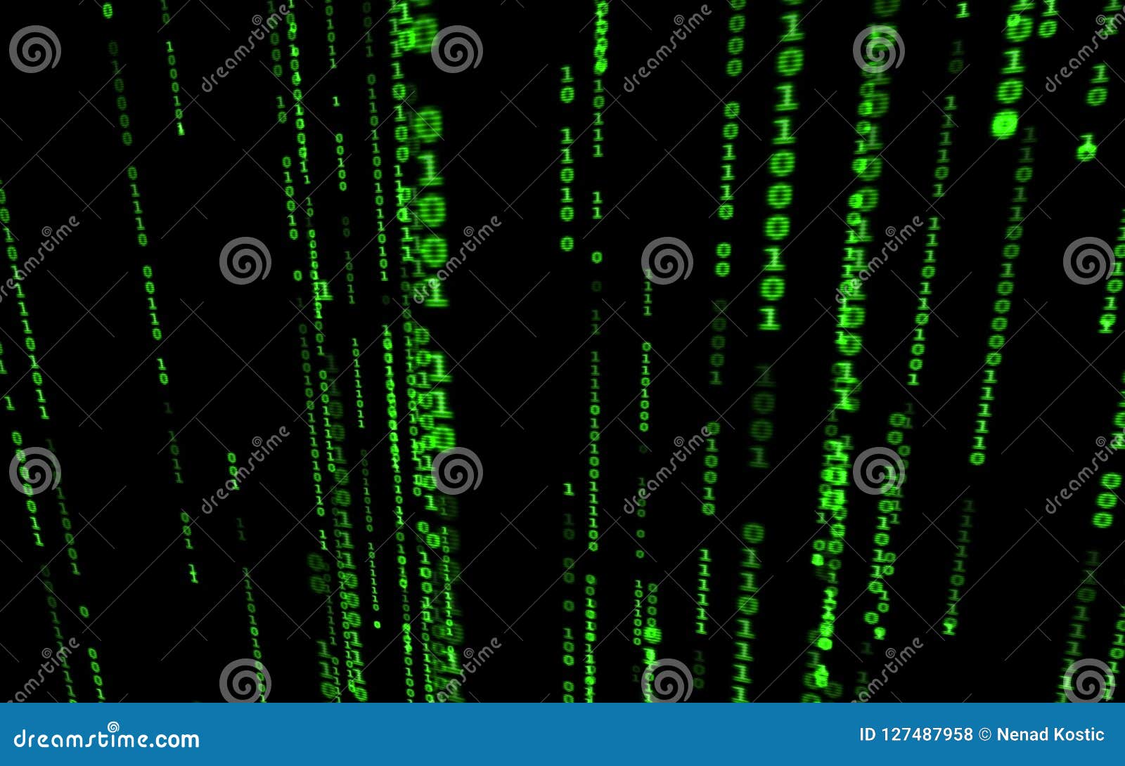 Computer Code Falling Matrix Style. Stock Illustration - Illustration ...