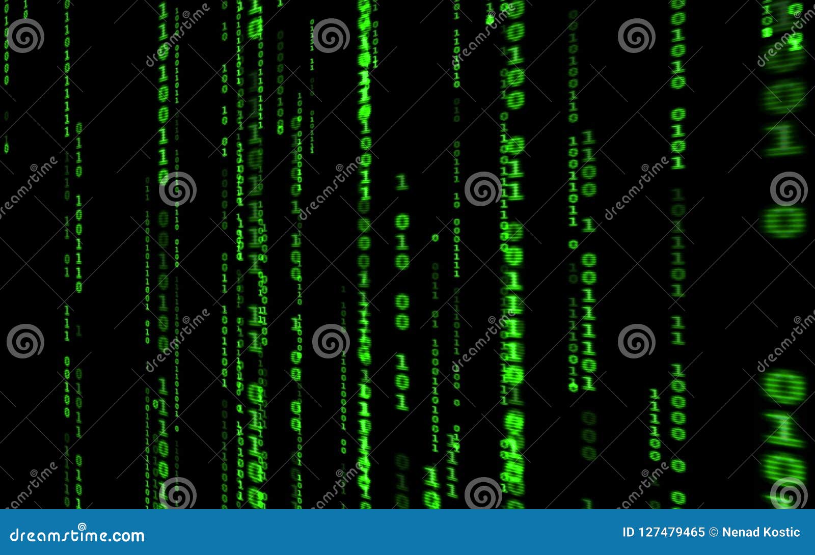 Computer Code Falling Matrix Style. Stock Illustration - Illustration ...
