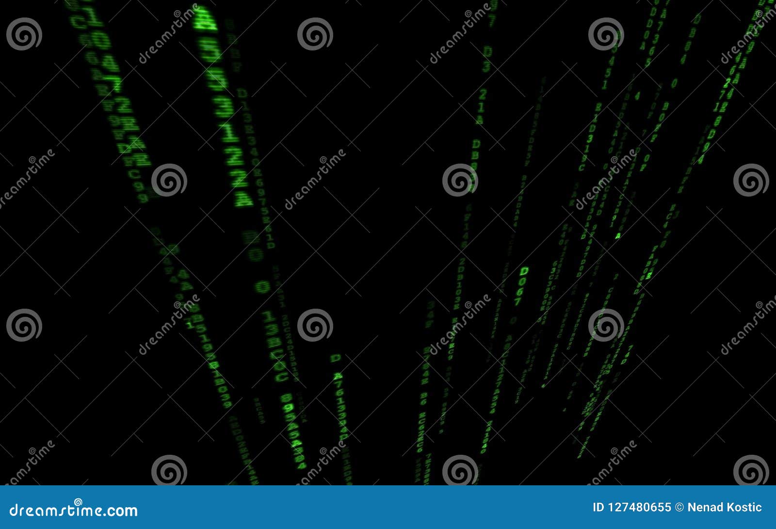 Computer Code Falling Matrix Style. Stock Illustration - Illustration ...