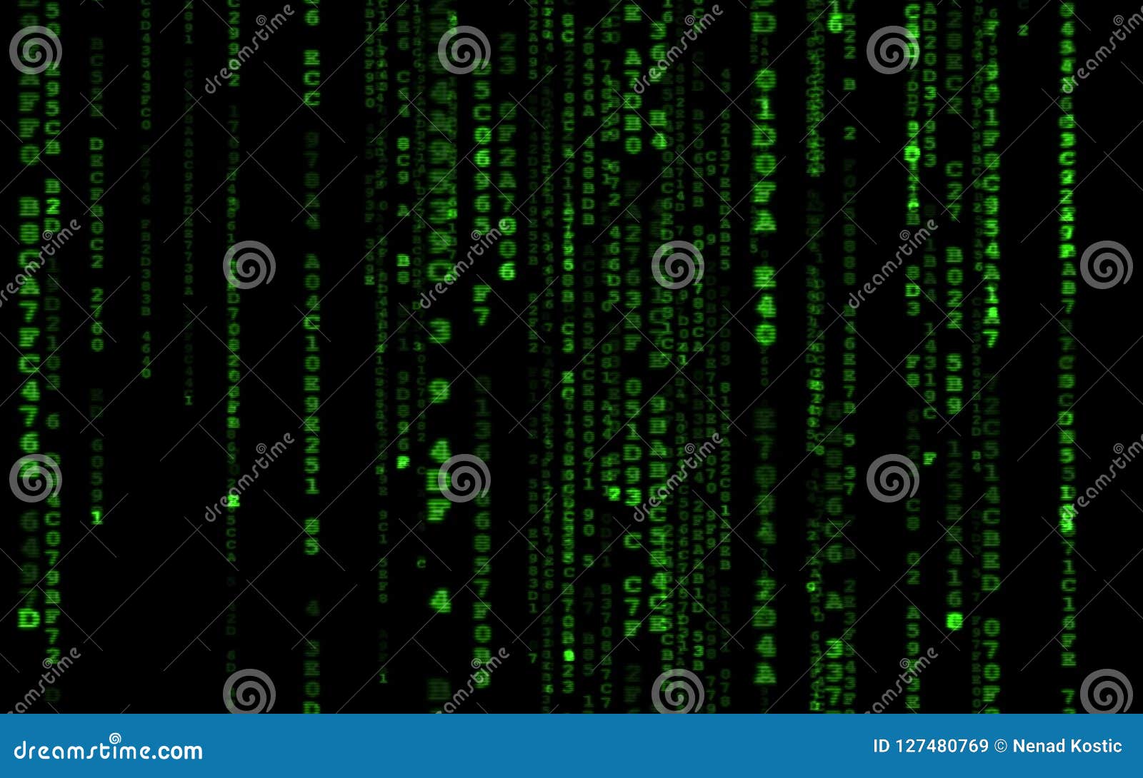 Computer Code Falling Matrix Style. Stock Illustration - Illustration ...