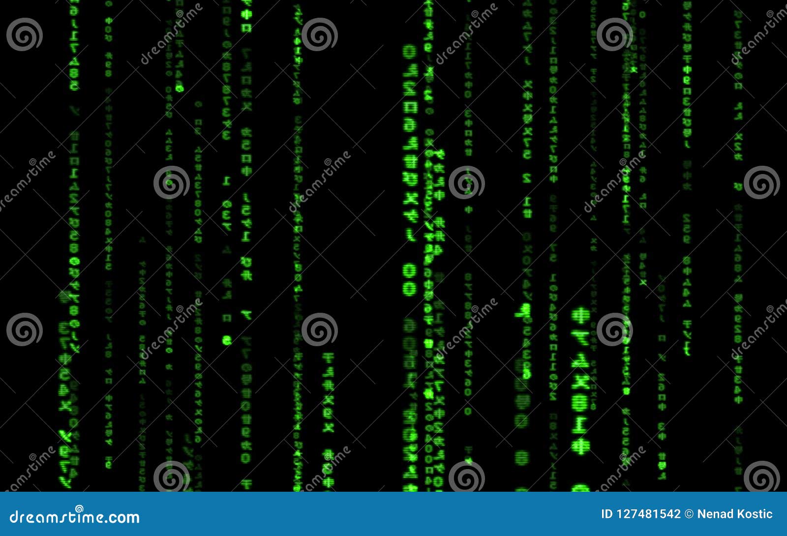 Computer Code Falling Matrix Style. Stock Illustration - Illustration ...