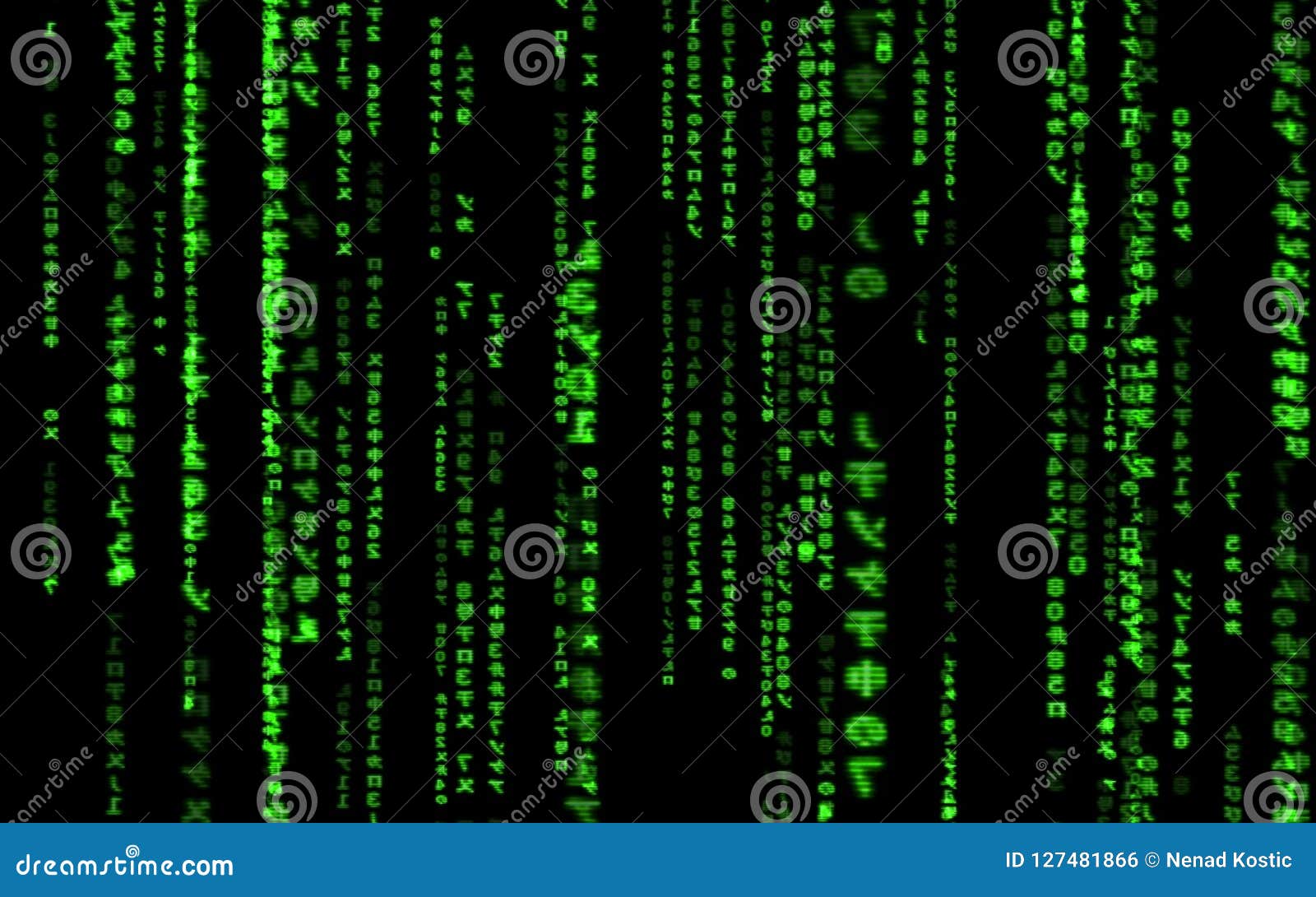 Computer Code Falling Matrix Style. Stock Illustration - Illustration ...