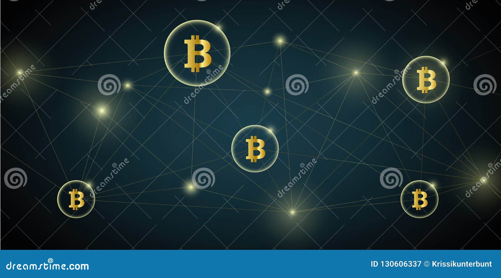 Digital Bitcoin Network Crypto Currency Stock Vector - Illustration of golden, bitcoin: 130606337