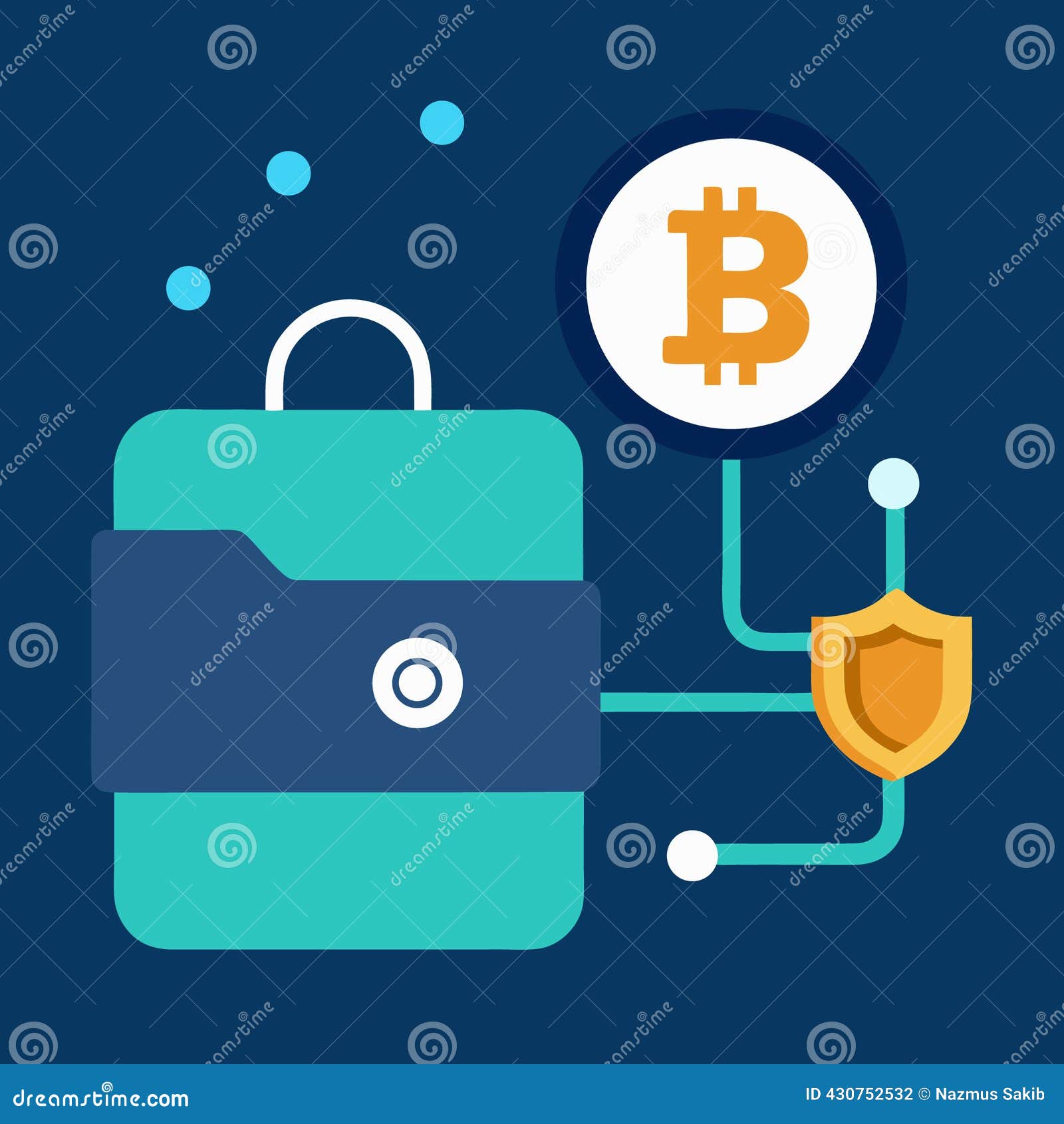 Digital Bitcoin Wallet Security and Cryptocurrency Protection Concept Stock  Vector - Illustration of secure, virtual: 430752532