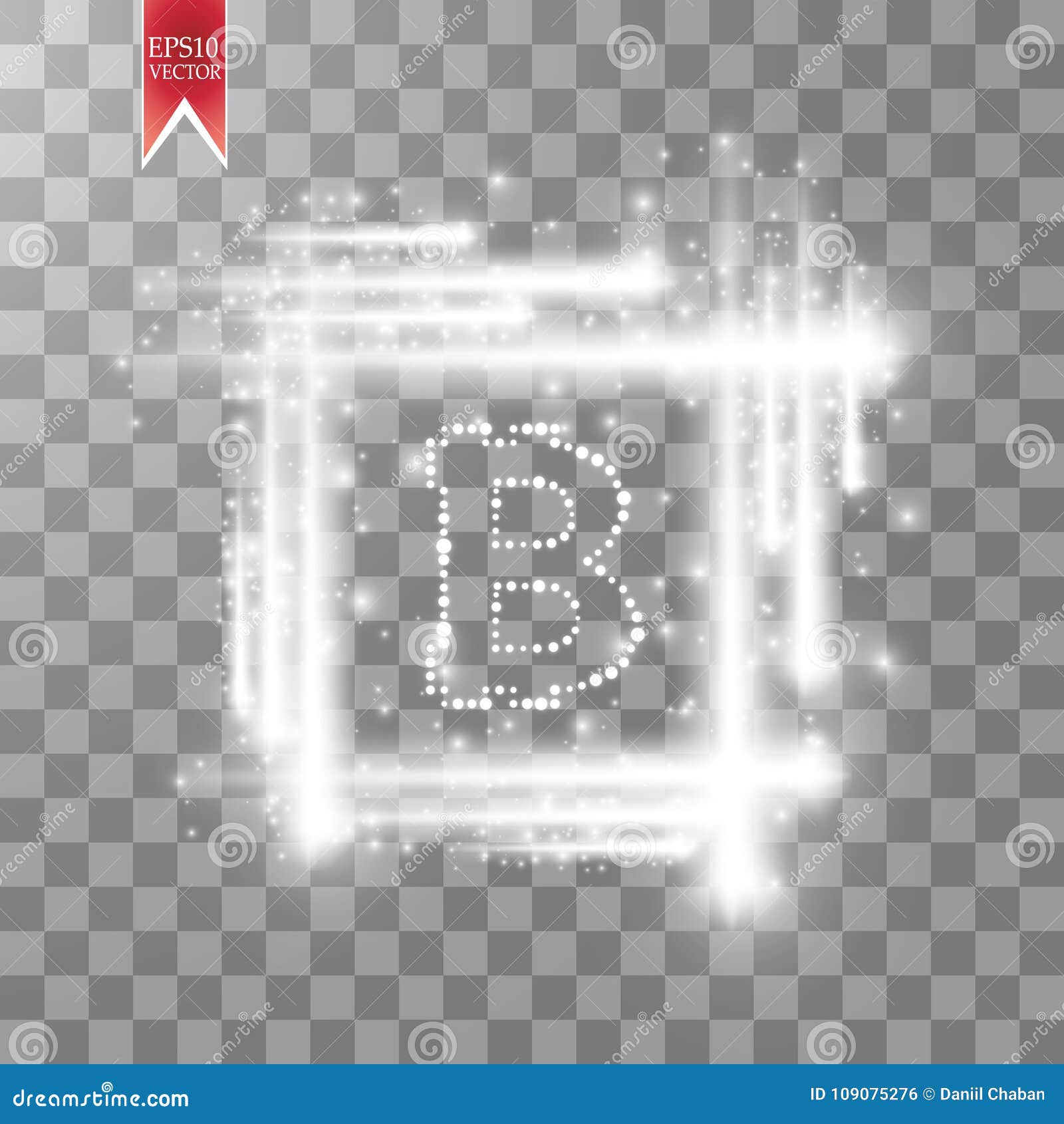 digital bitcoins  with light sqare effect on transparent backgraund.