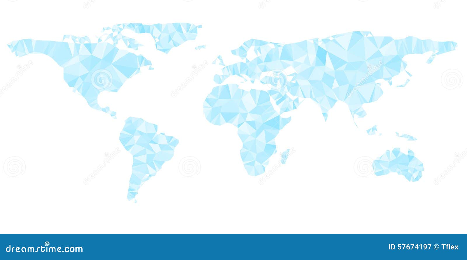 Digital Blue World Map is Shining Diamond Stock Vector Illustration