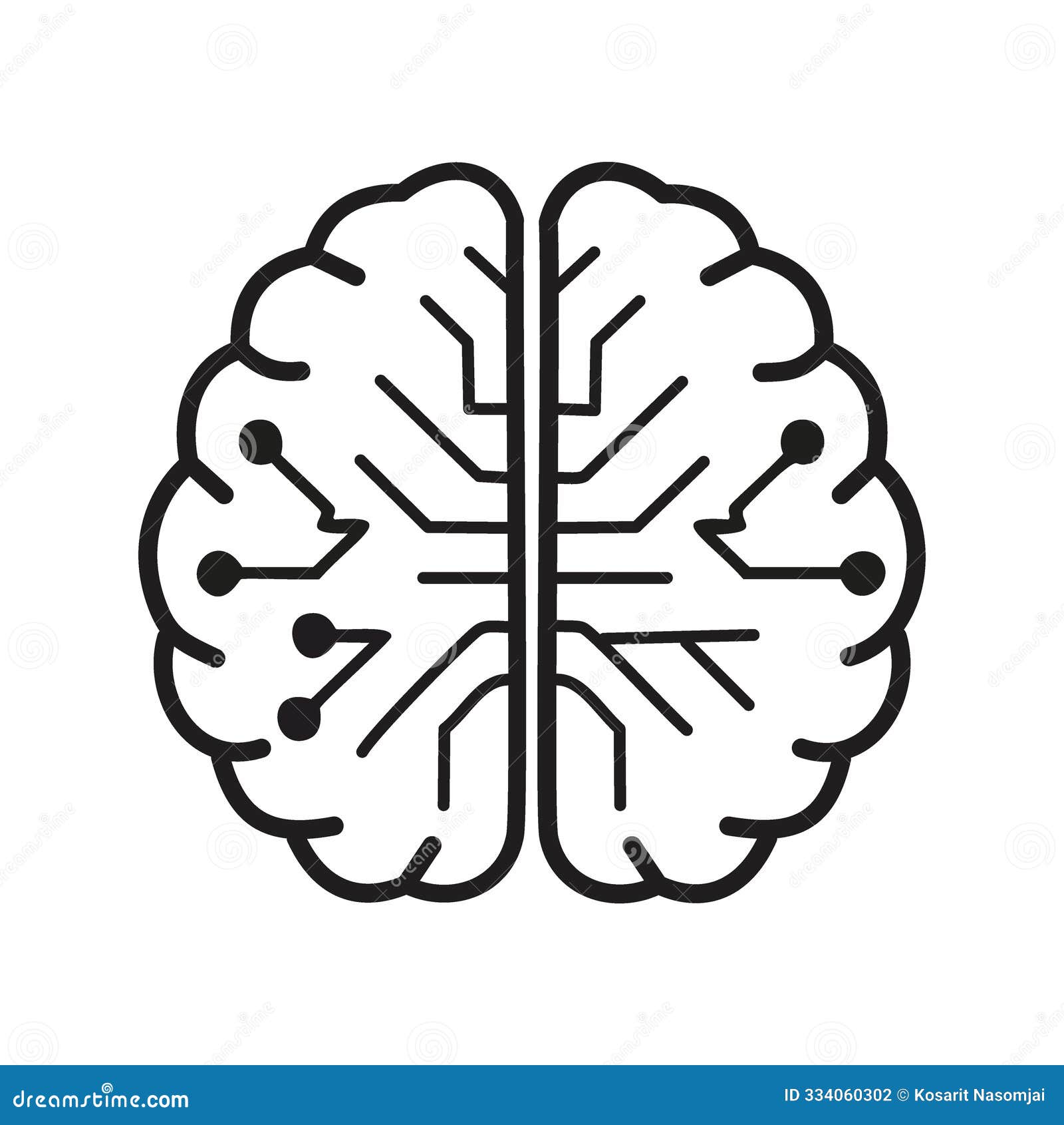 digital brain icon. digital brain icon izes artificial intelligence and cognitive functions