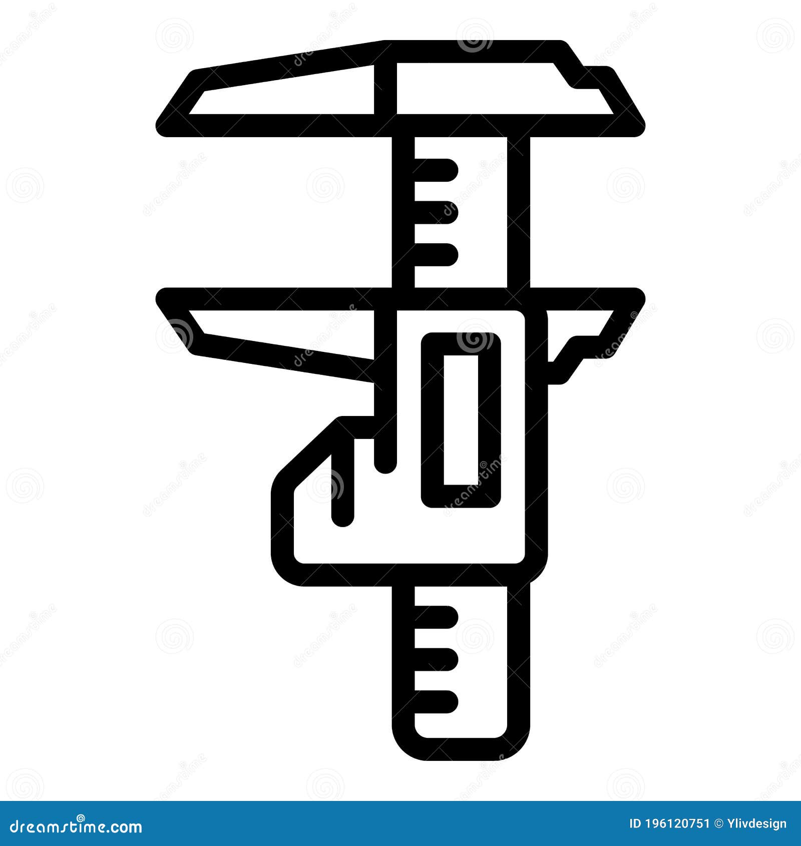 Caliper Outline Vector Icon. Thin Line Black Caliper Icon, Flat Vector