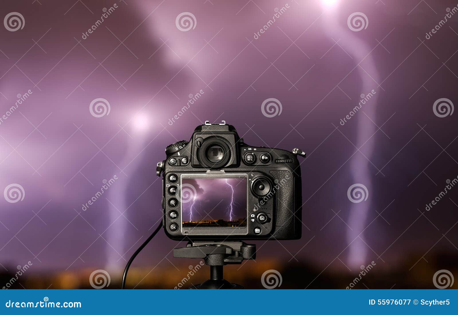 Digital Camera the Night View Stock Image Image of thunder