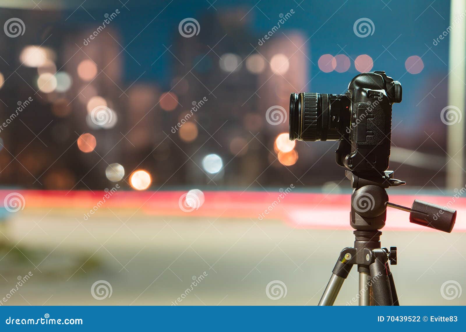 Digital Camera the Night View of City. Stock Photo Image of circles