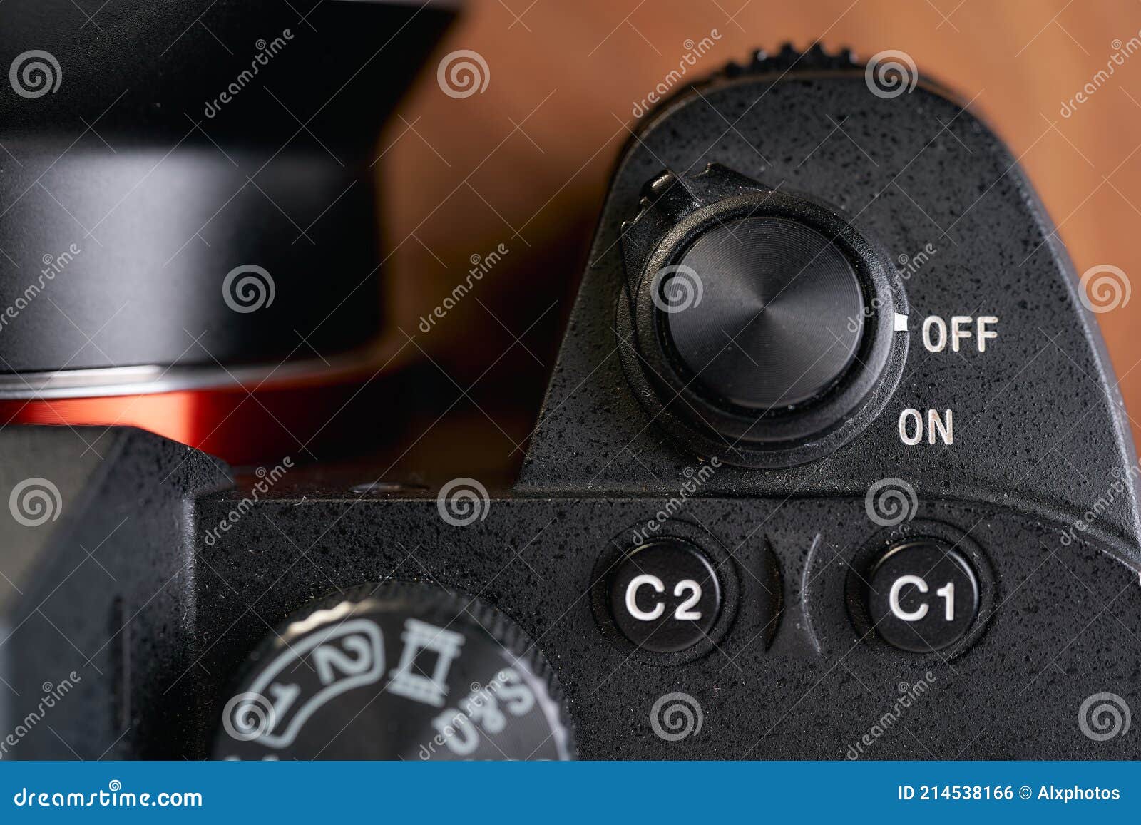 A Digital Camera. View of the Button and Functional Buttons Stock Photo