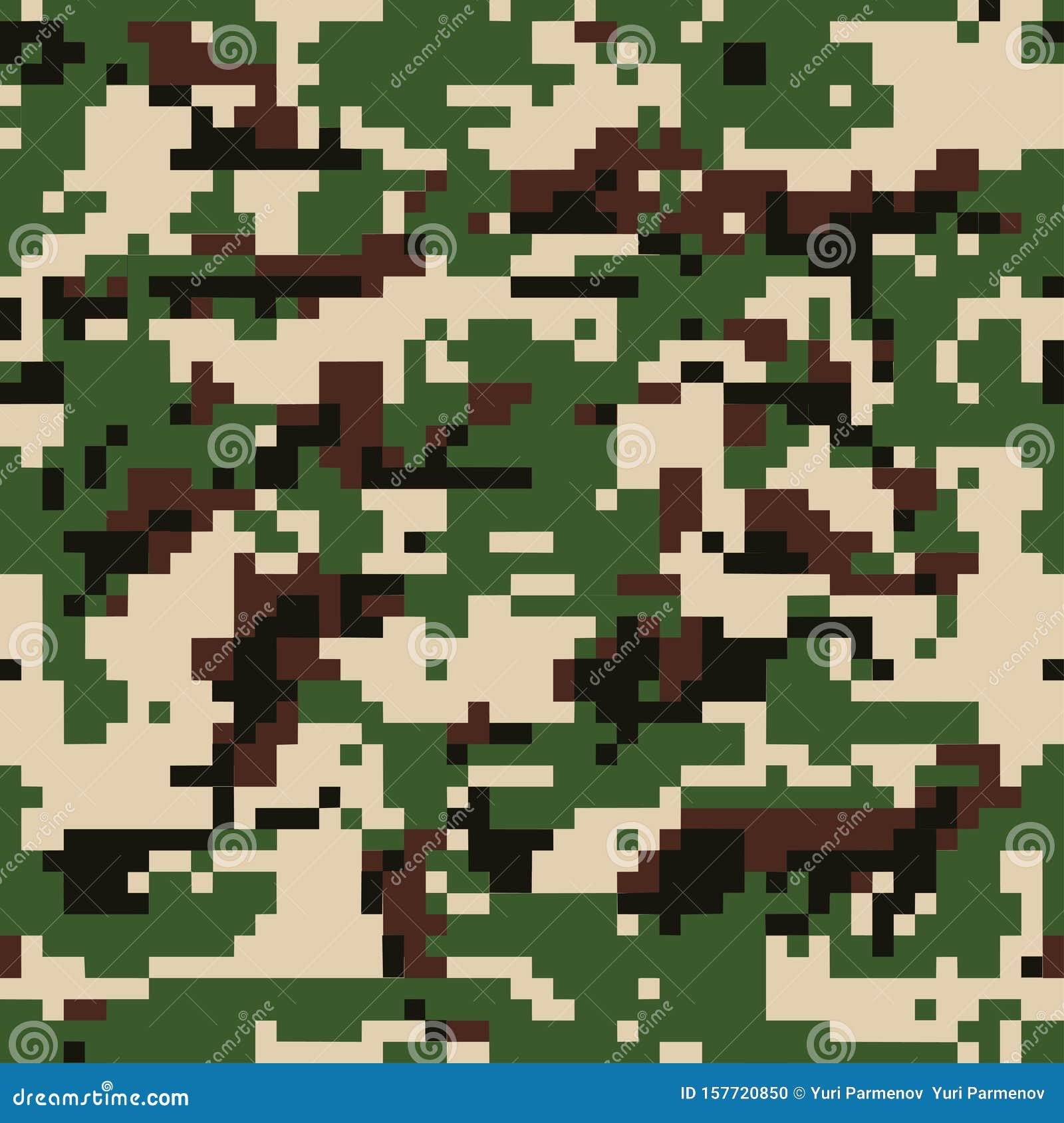 Digital Camo. Seamless Camouflage Pattern. Military Texture. Green, Brown  Color. Vector Fabric Textile Print Designs. Stock Vector - Illustration of  camouflage, black: 157720850