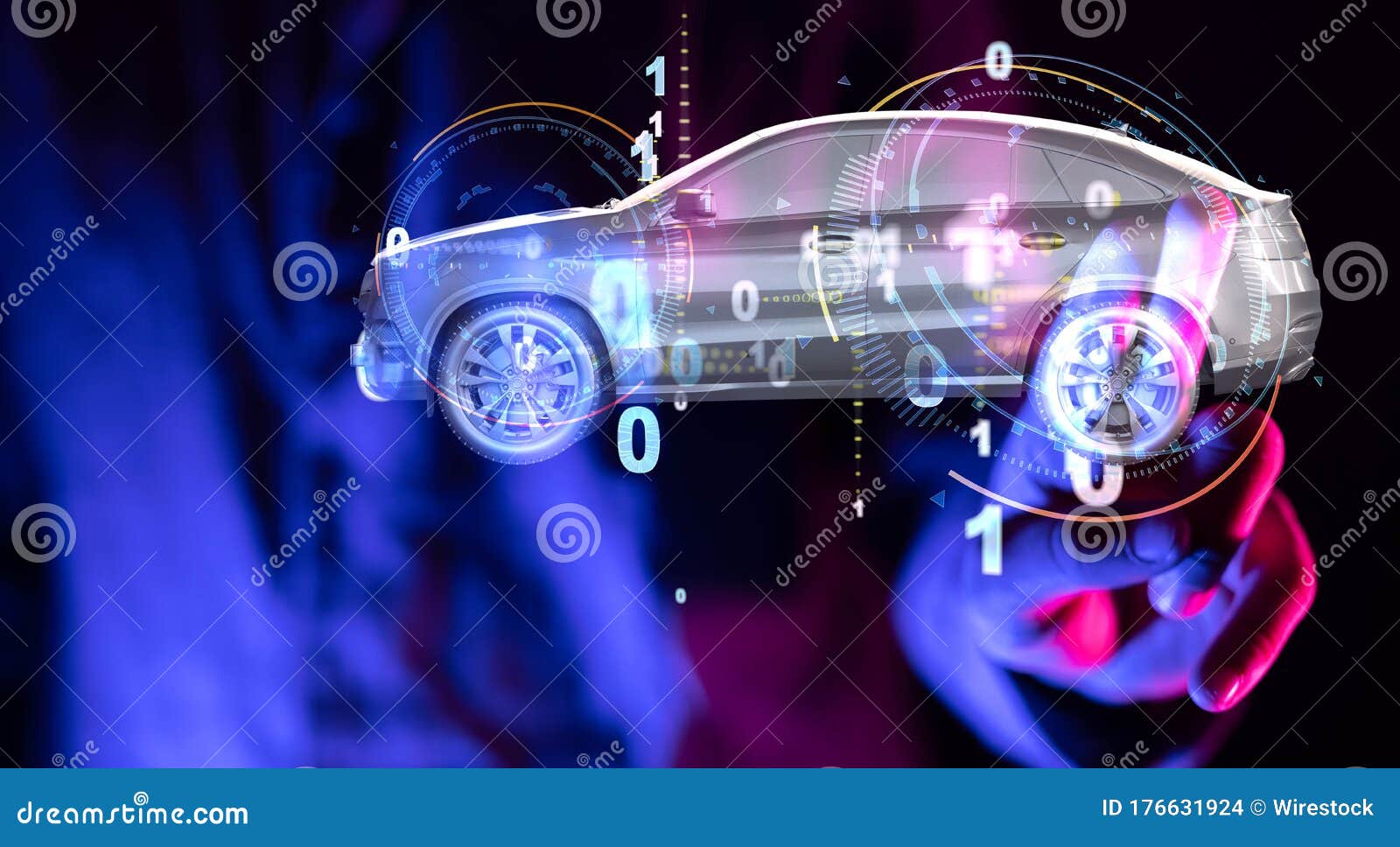 A Digital Car Technology Smart in Virtuel Room Stock Photo Image of