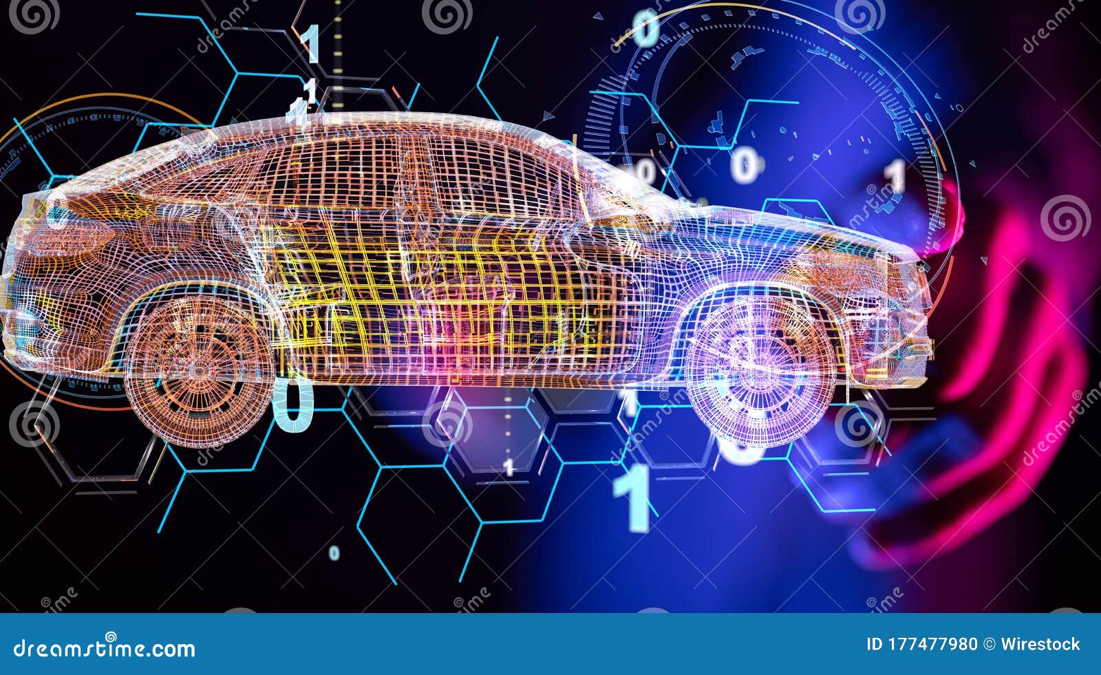 A Digital Car Technology Smart in Virtuel Room Stock Photo Image of