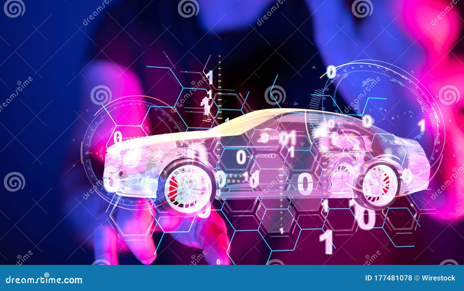 A Digital Car Technology Smart in Virtuel Room Stock Photo Image of