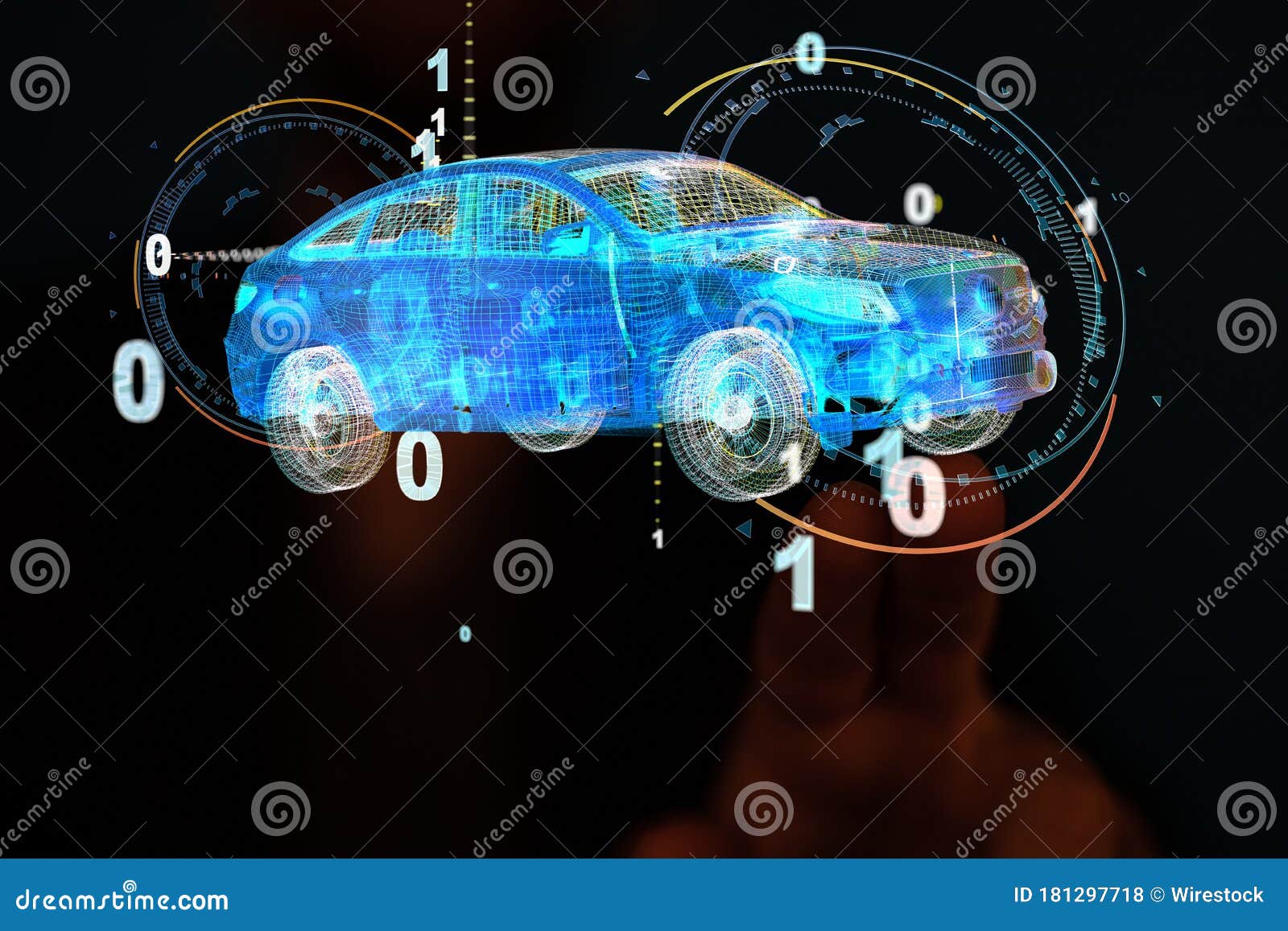 A Digital Car Technology Smart in Virtuel Room Stock Photo Image of