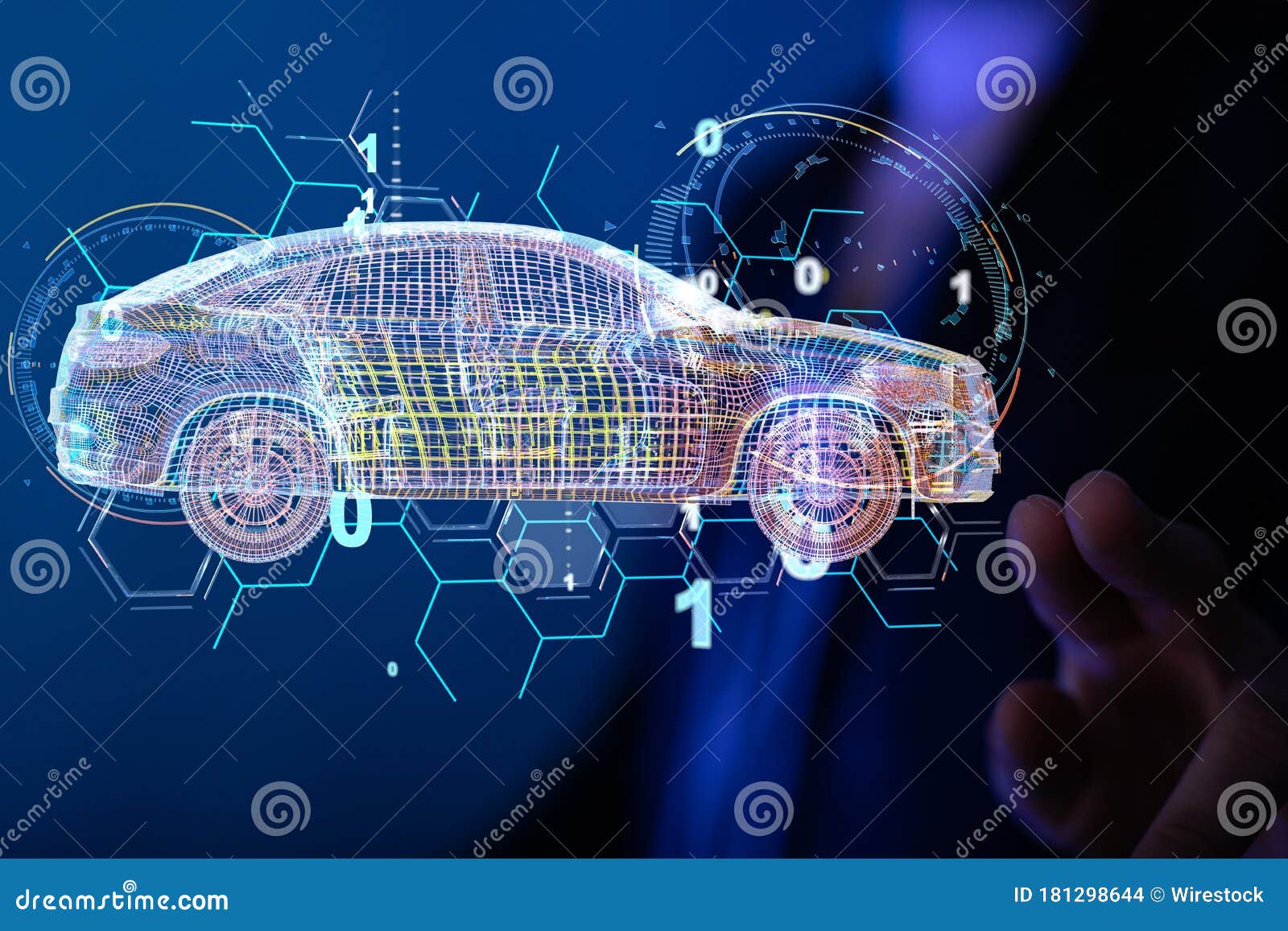 A Digital Car Technology Smart in Virtuel Room Stock Photo Image of