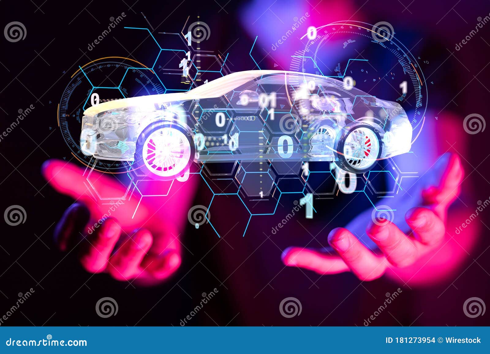 A Digital Car Technology Smart in Virtuel Room Stock Photo Image of
