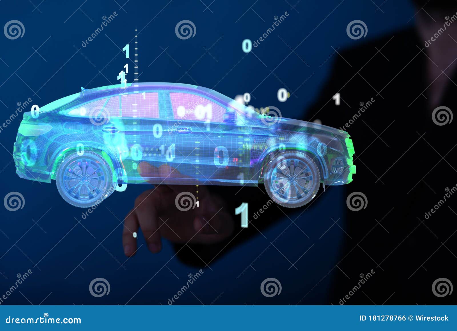 A Digital Car Technology Smart in Virtuel Room Stock Photo Image of