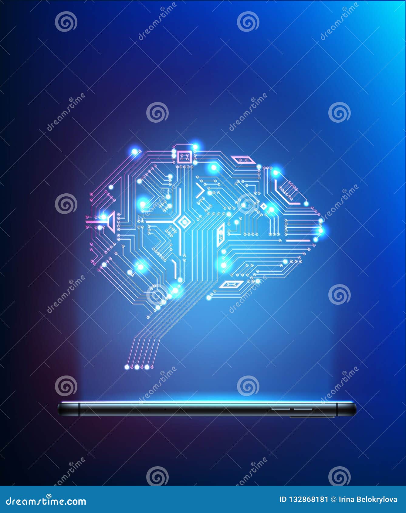  digital circuit brain from smartphone 3d