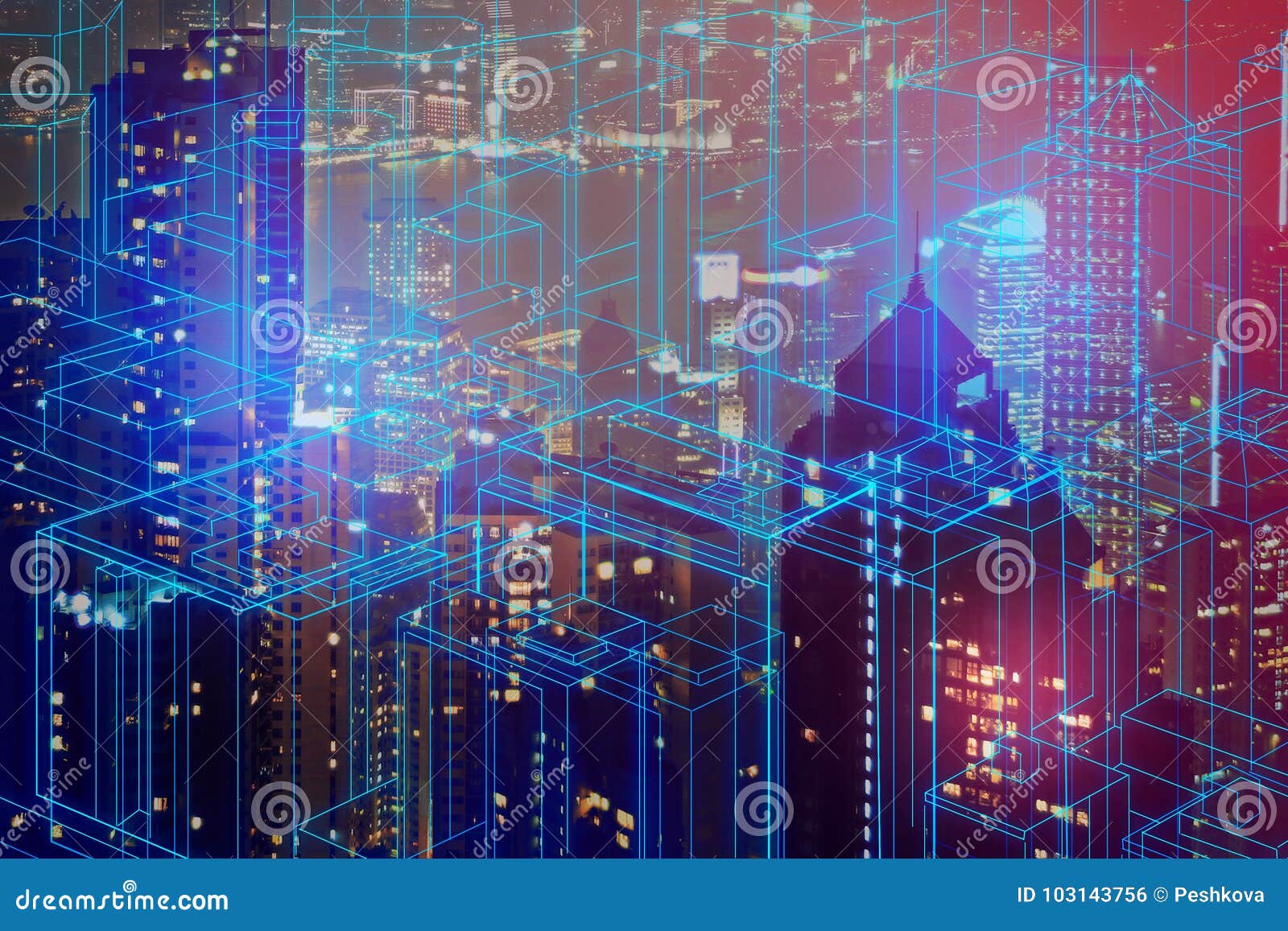 Digital City Wallpaper Stock Illustration Illustration Of Illuminated 103143756