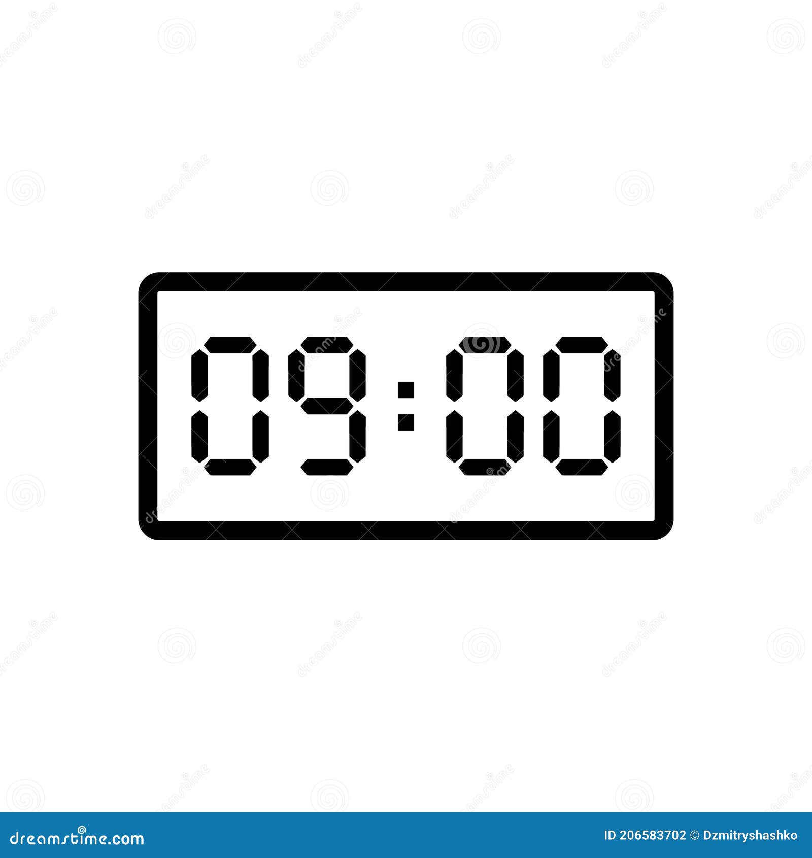 Digital Clock Displaying 900 Stock Illustration Illustration of watch, table 206583702