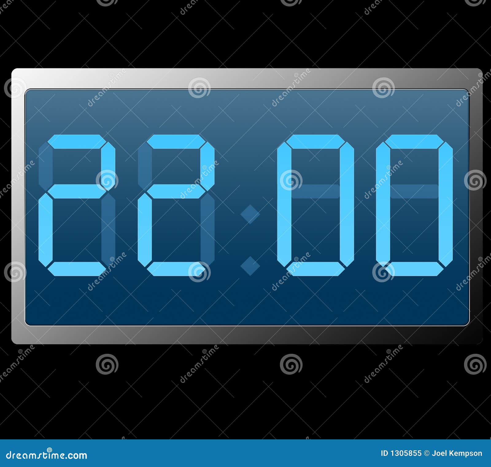 Digital Clock Showing Twenty Two Hundred Hours Stock Illustration - Illustration of ...