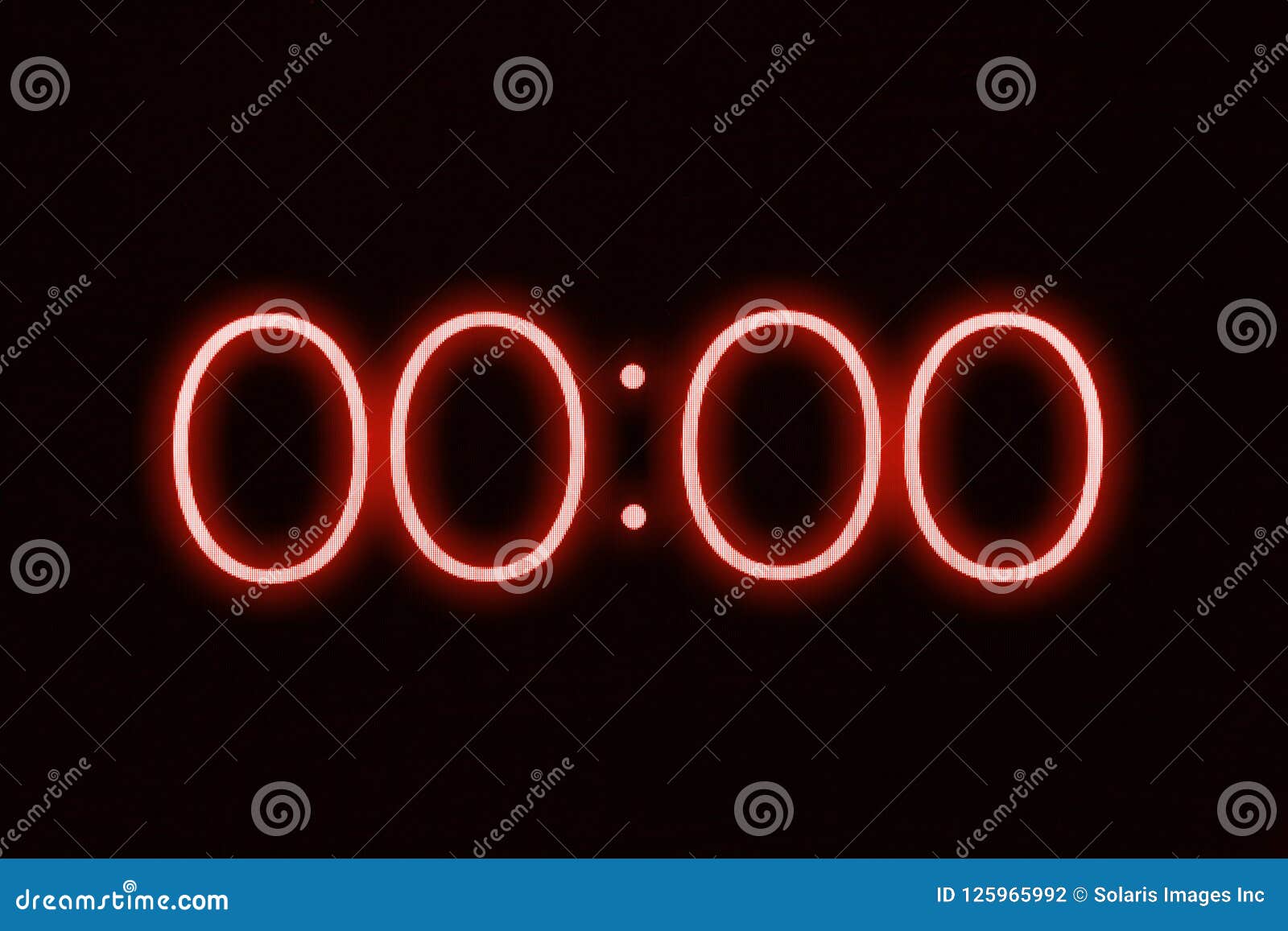 digital clock timer stopwatch display showing 0 zero seconds. emergency, stress, out of time concept.
