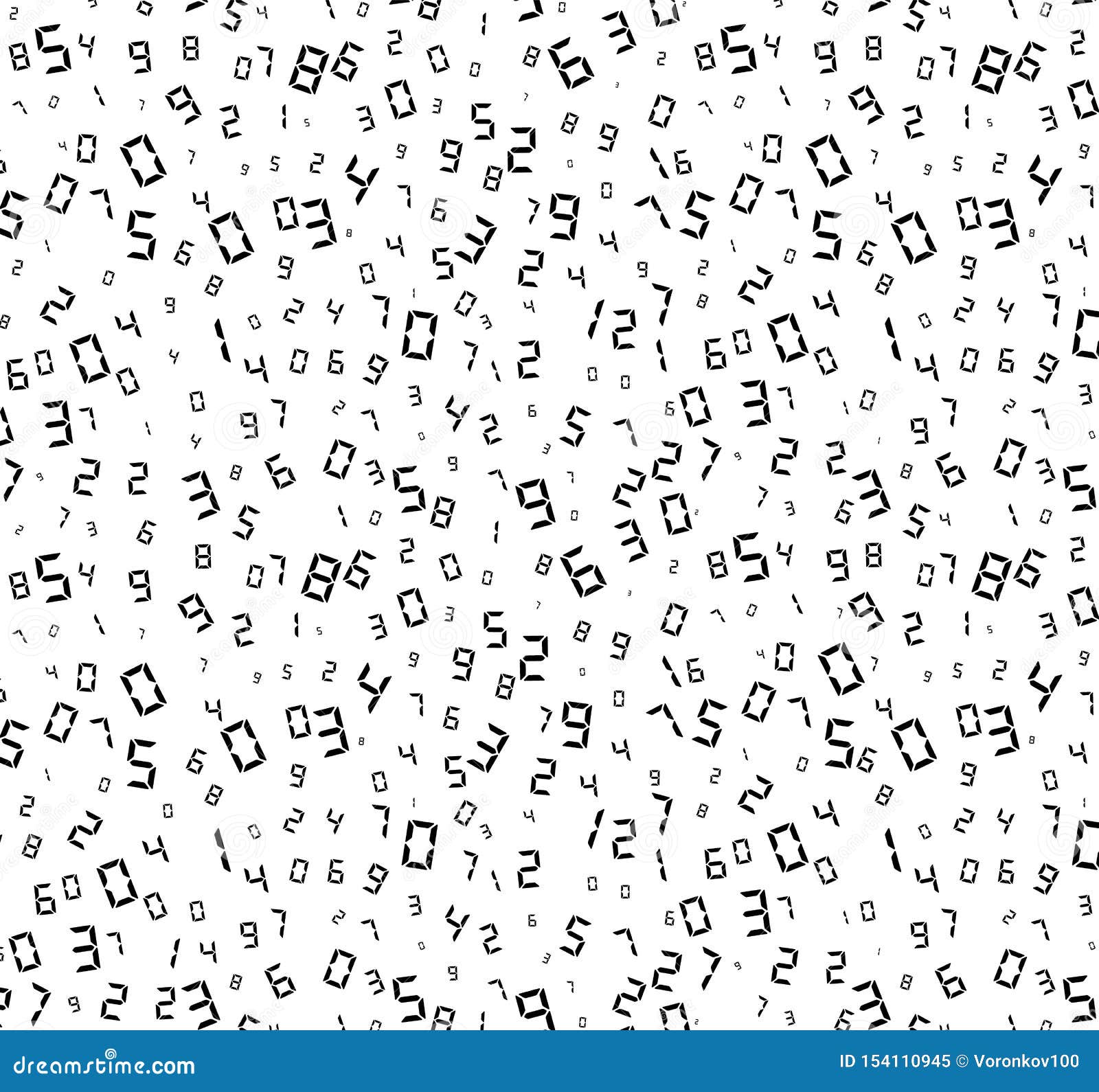 Digital Code. Random Placement, Different Sizes. Texture. Vector ...