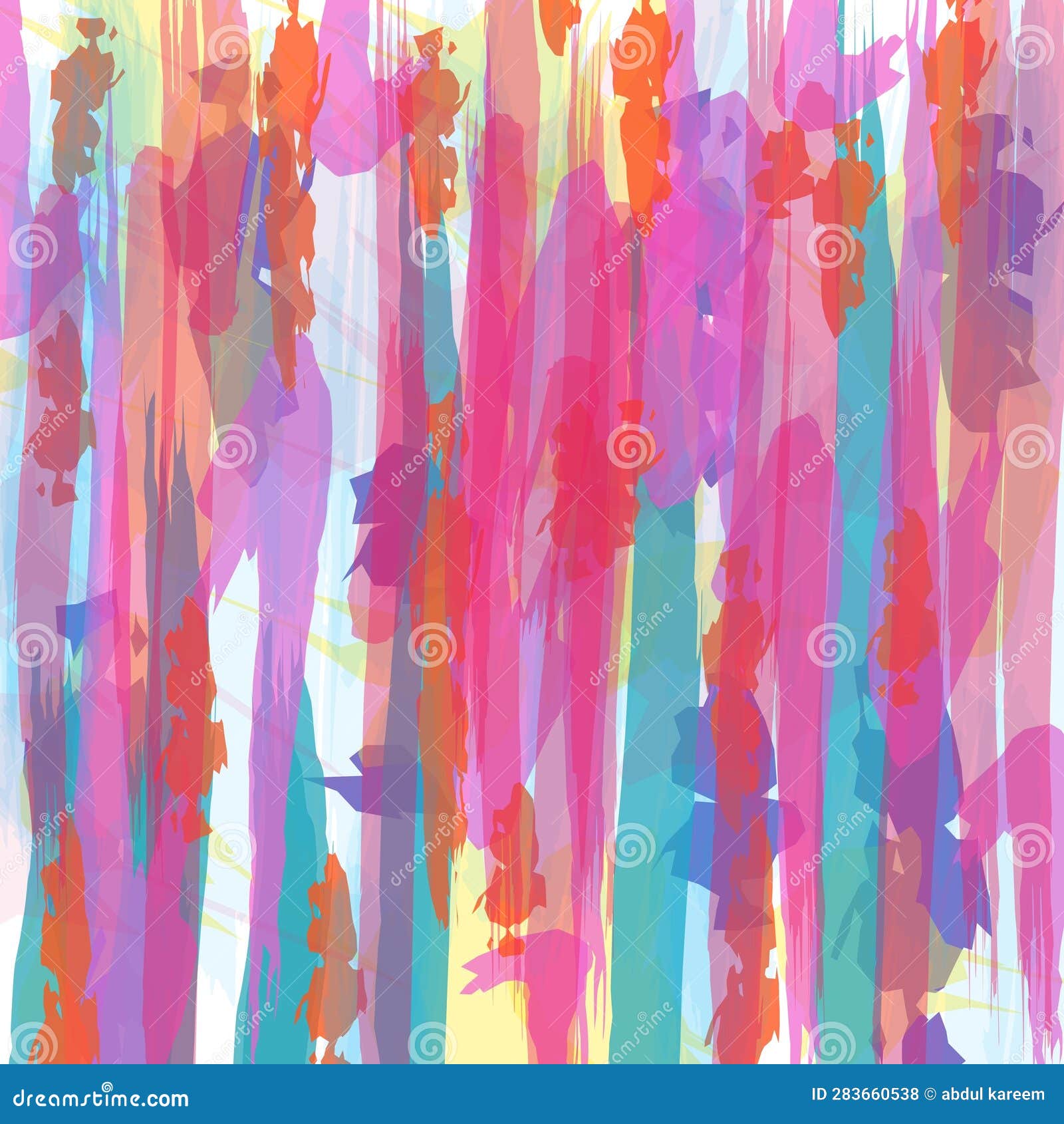 Digital Colorful Vertical Line Painting Stock Illustration