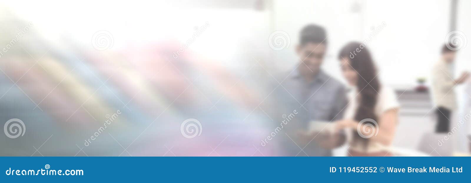 Busy Office with Rainbow Light Transition Stock Photo Image of group