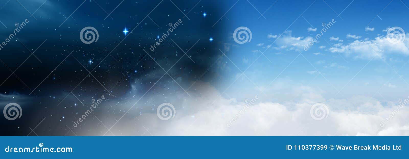 day and night cloudy sky contrast transition